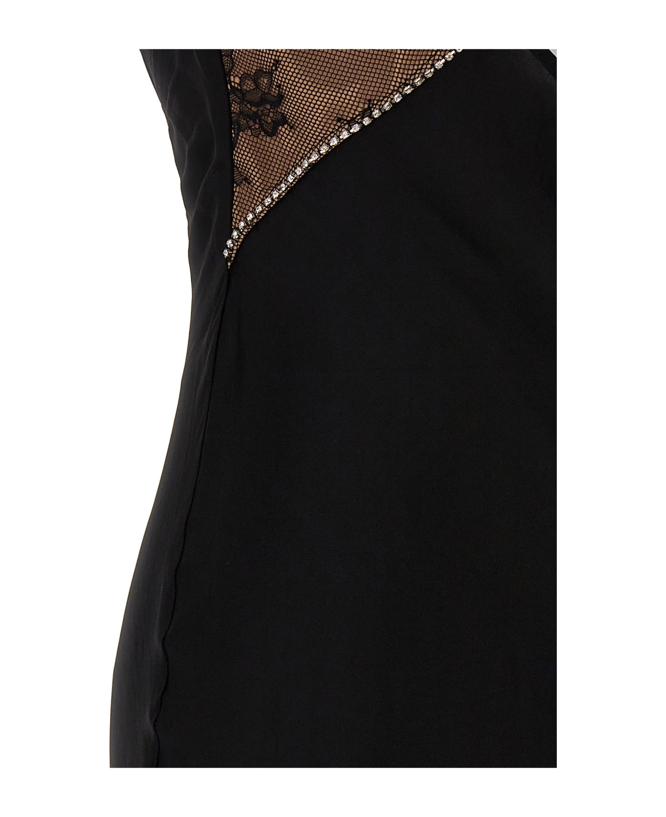 self-portrait 'black Lace Satin Maxi' Dress