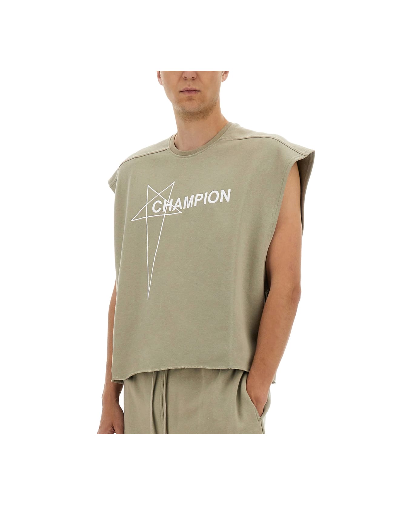 Rick Owens x Champion Cropped Micro Tatlin T-shirt - BEIGE