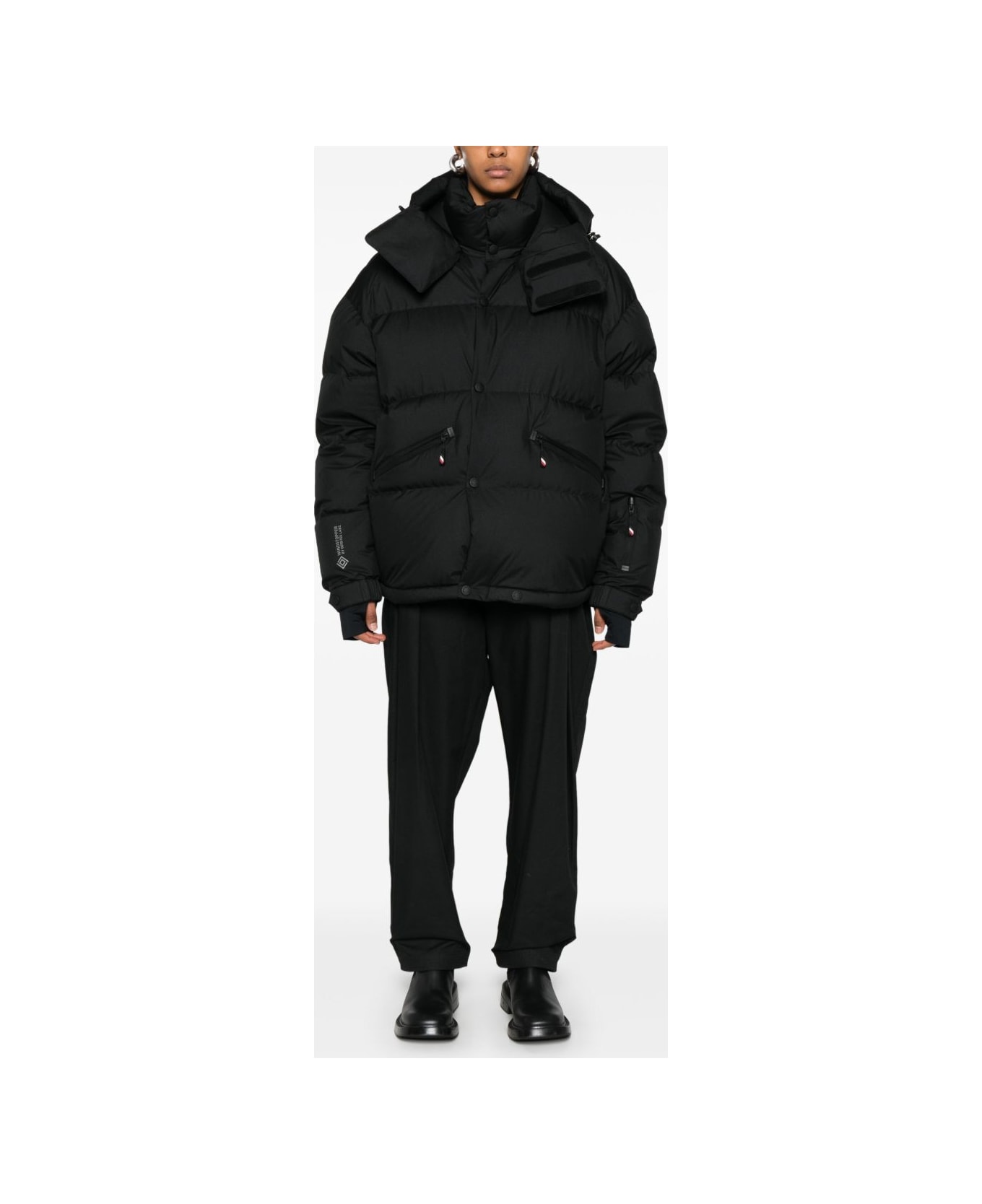 Moncler Grenoble Coraia Ski Jacket With Hood In Technical Nylon - Black
