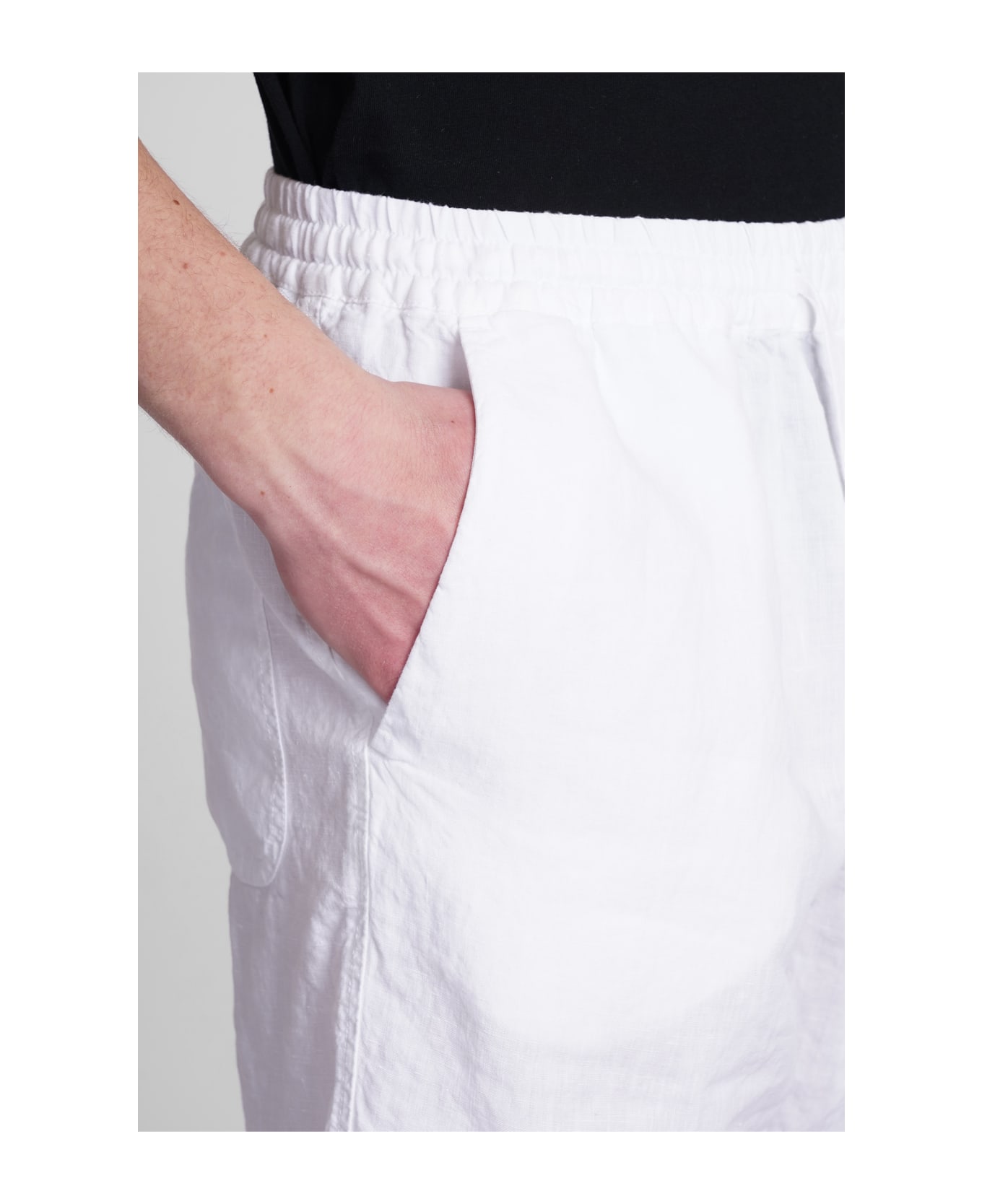 120% Lino Shorts In White Linen - white ショートパンツ