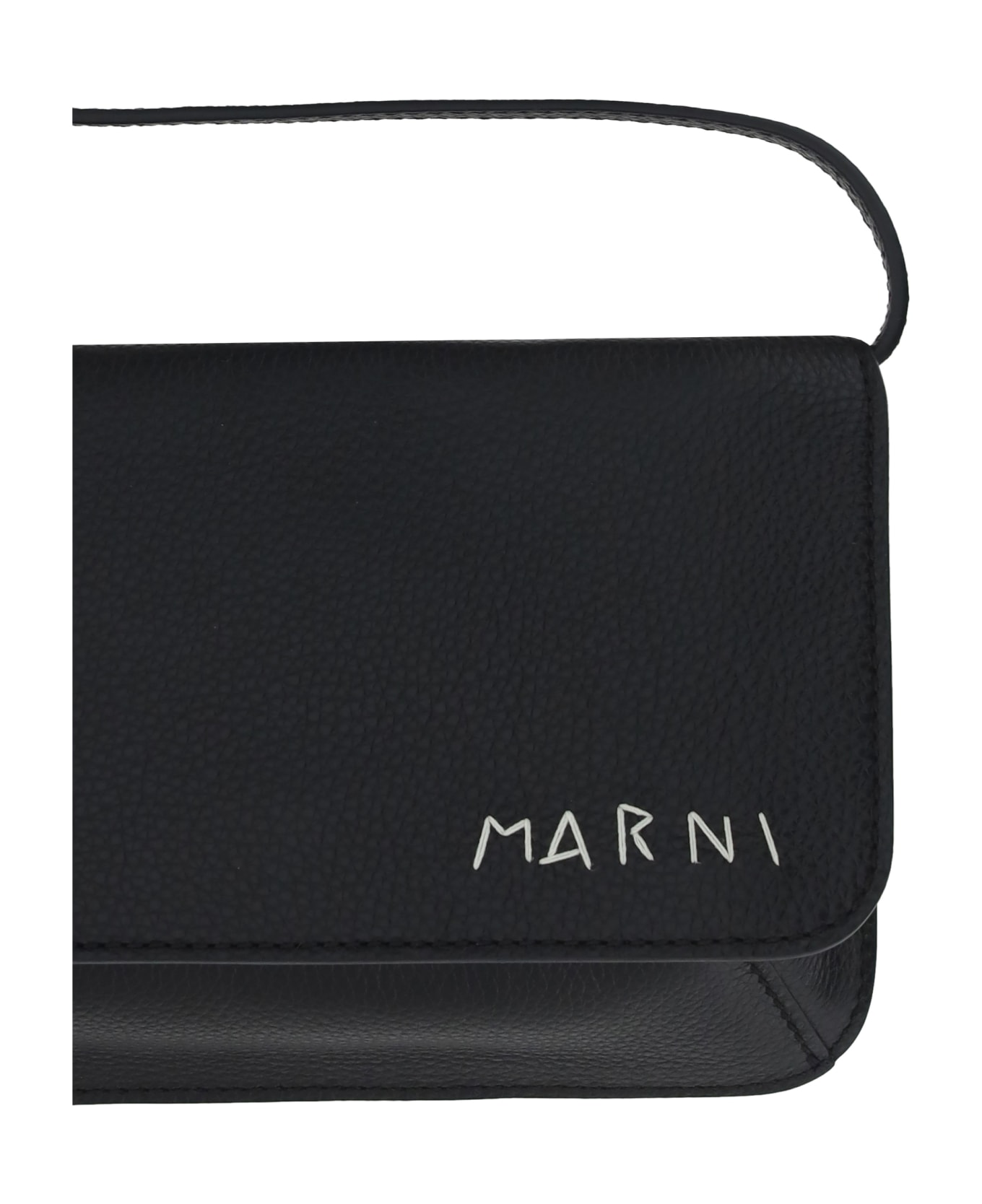 Marni Flap Trunk Shoulder Bag - Black