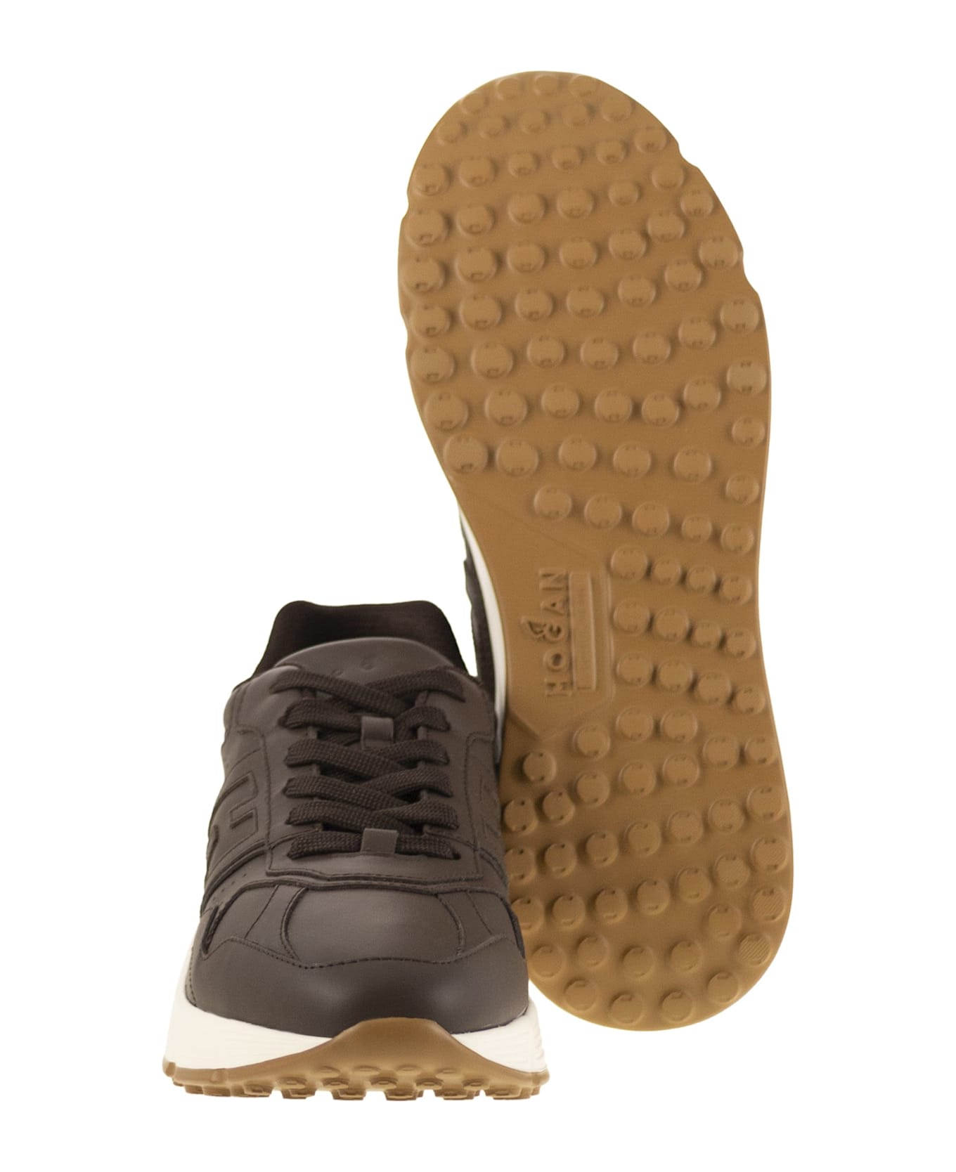 Hogan Hyperlight Leather Trainers - Brown