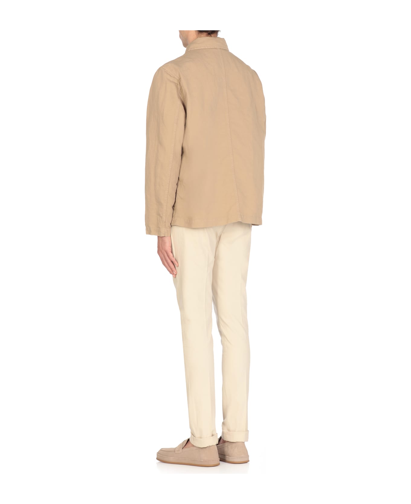 Fay Cotton And Linen Jacket - Beige