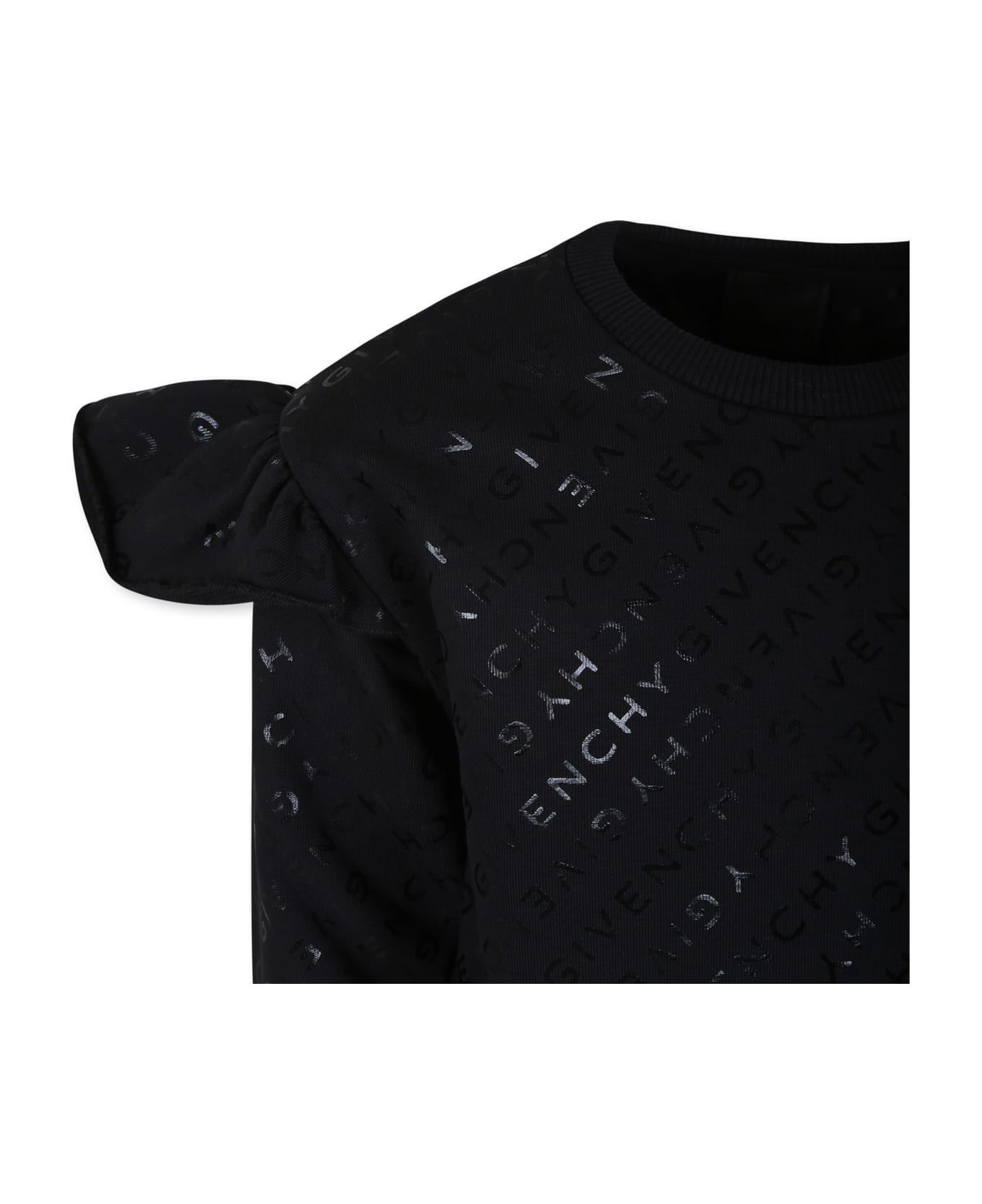 Givenchy Black Sweatshirt For Girl With Logo - B Nero