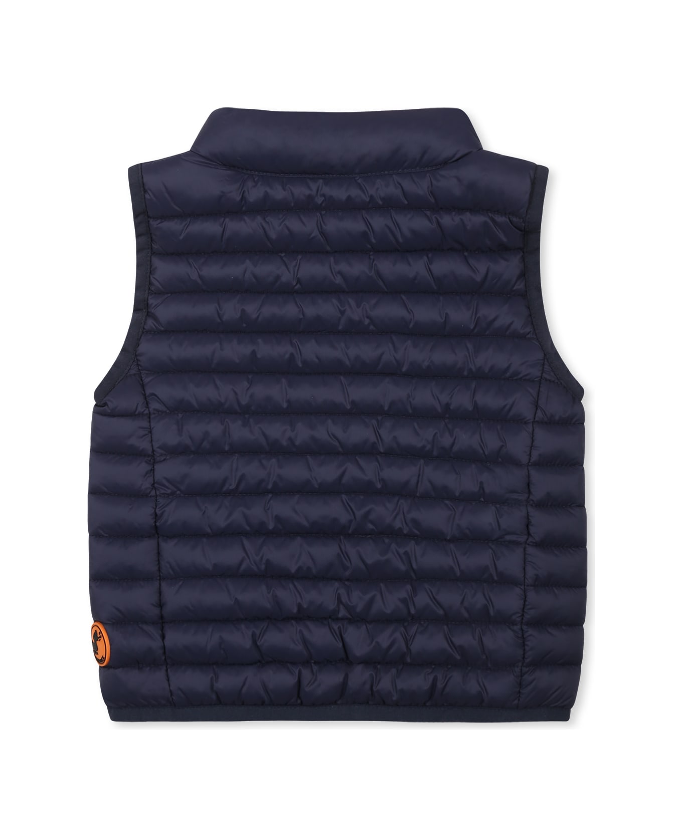 Save the Duck Blue Vest For Baby Boy With Logo - Blue