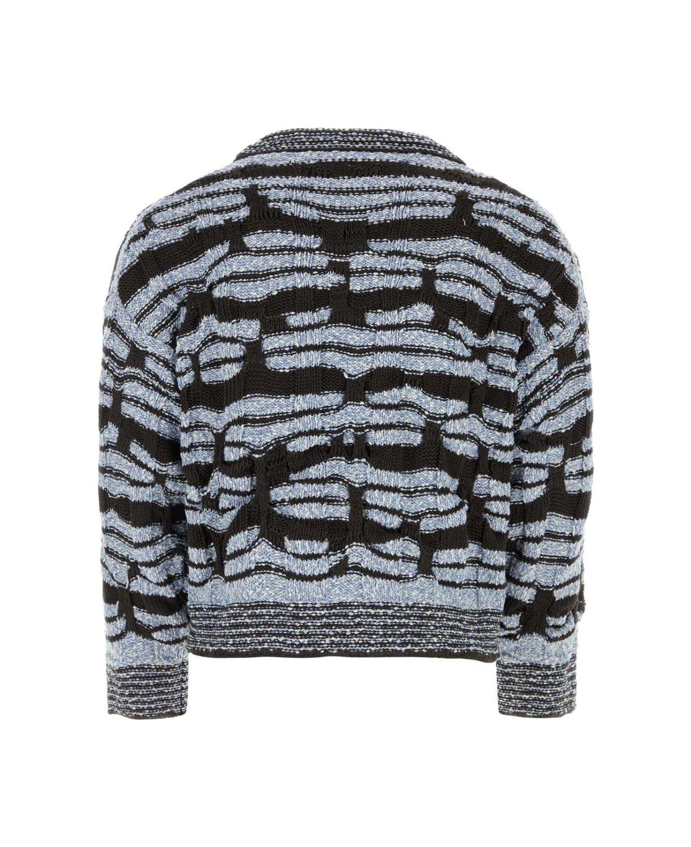 Bottega Veneta Embroidered Cotton Blend Sweater - Admiral fondant ニットウェア