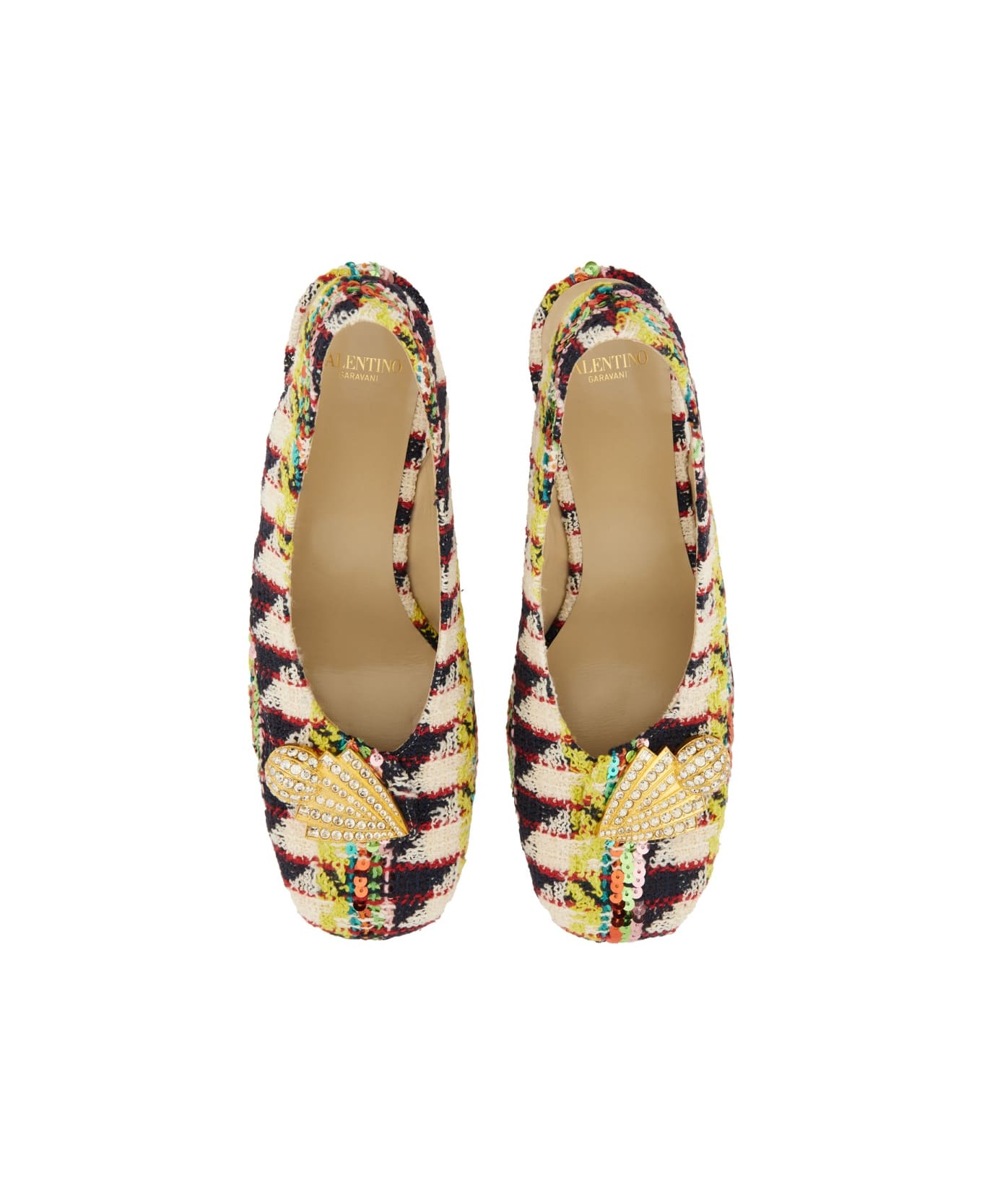 Valentino Garavani Tweed "adamantine" Slingback Pumps - MULTICOLOUR