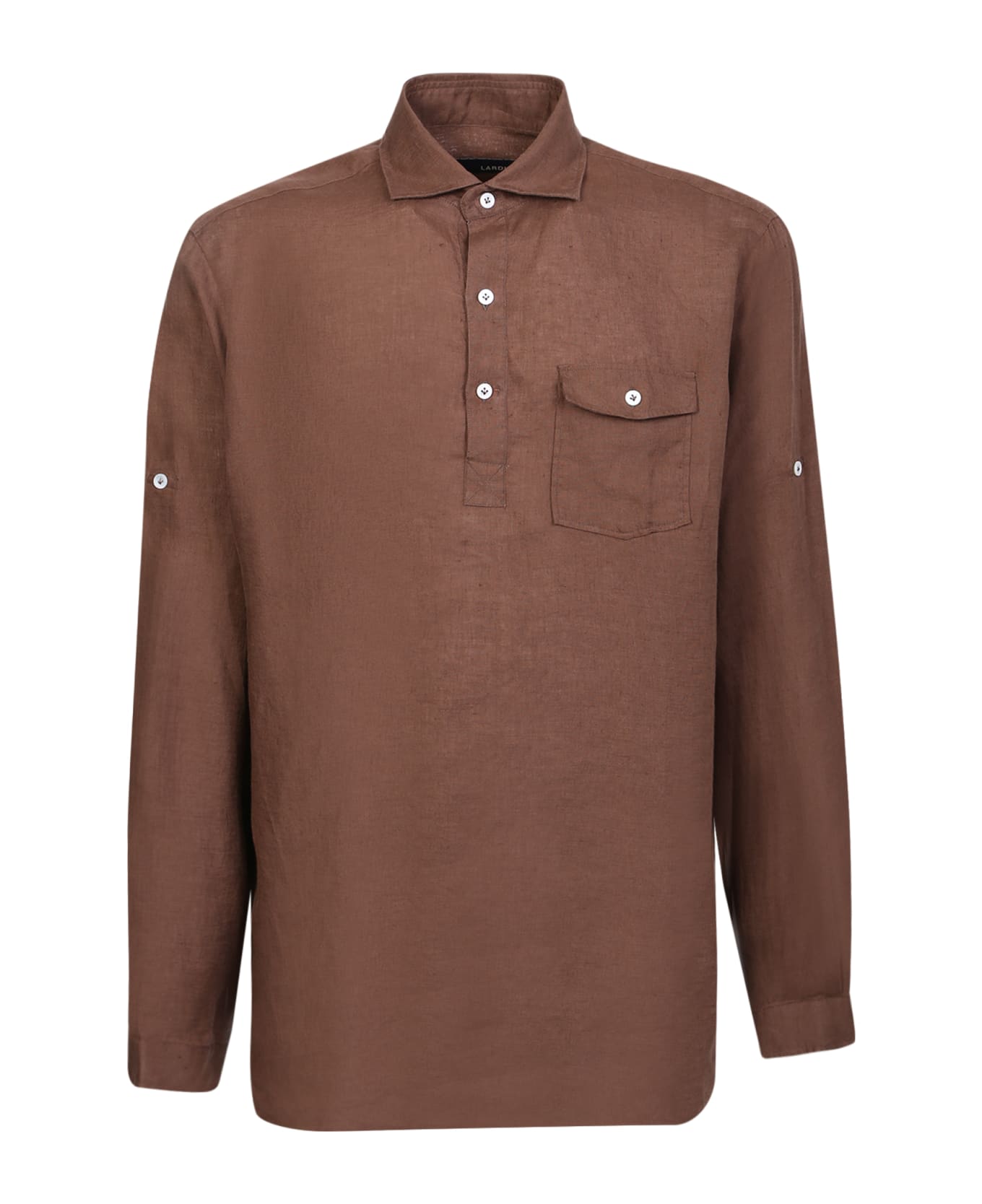 Lardini Linen Polo Shirt - Brown