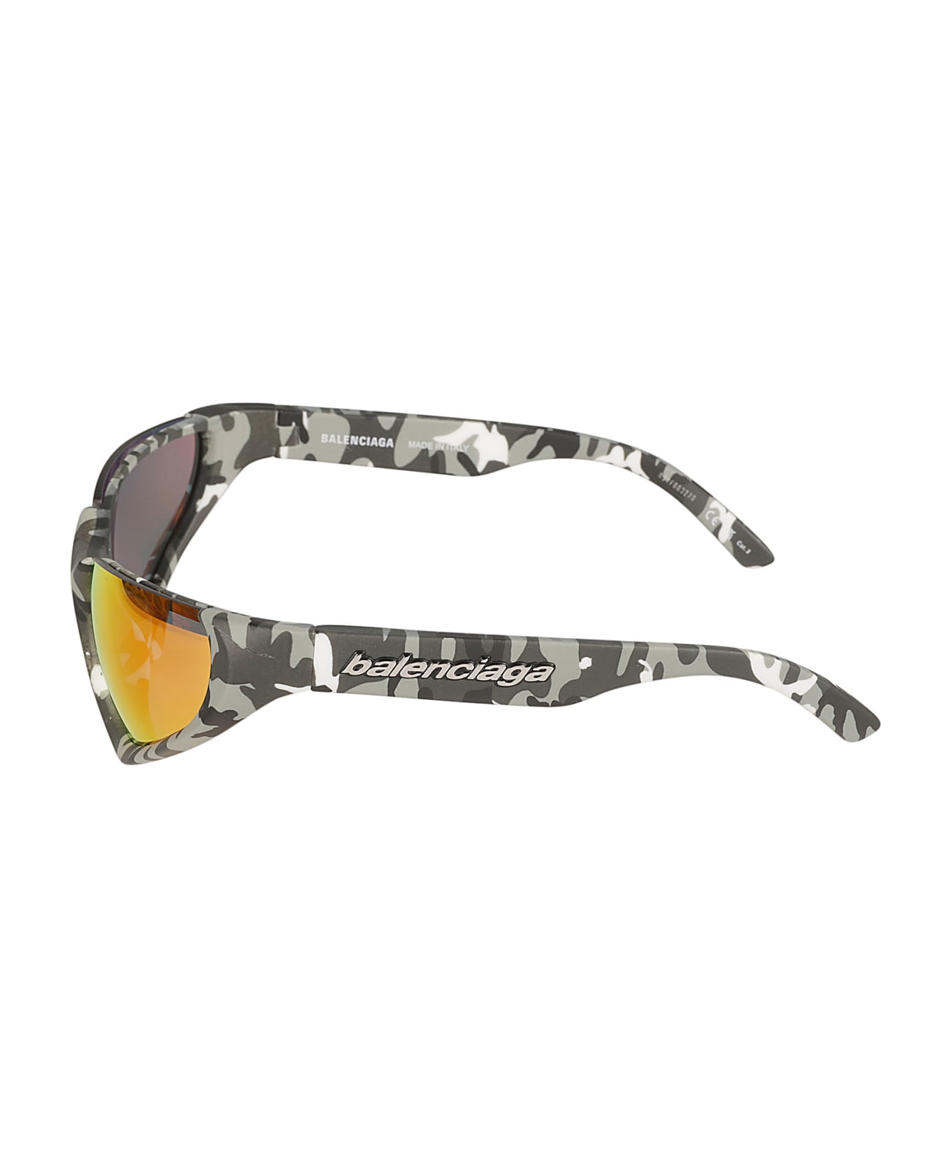 Balenciaga Eyewear Logo Embossed Camouflage Effect Sunglasses - Grey/Red