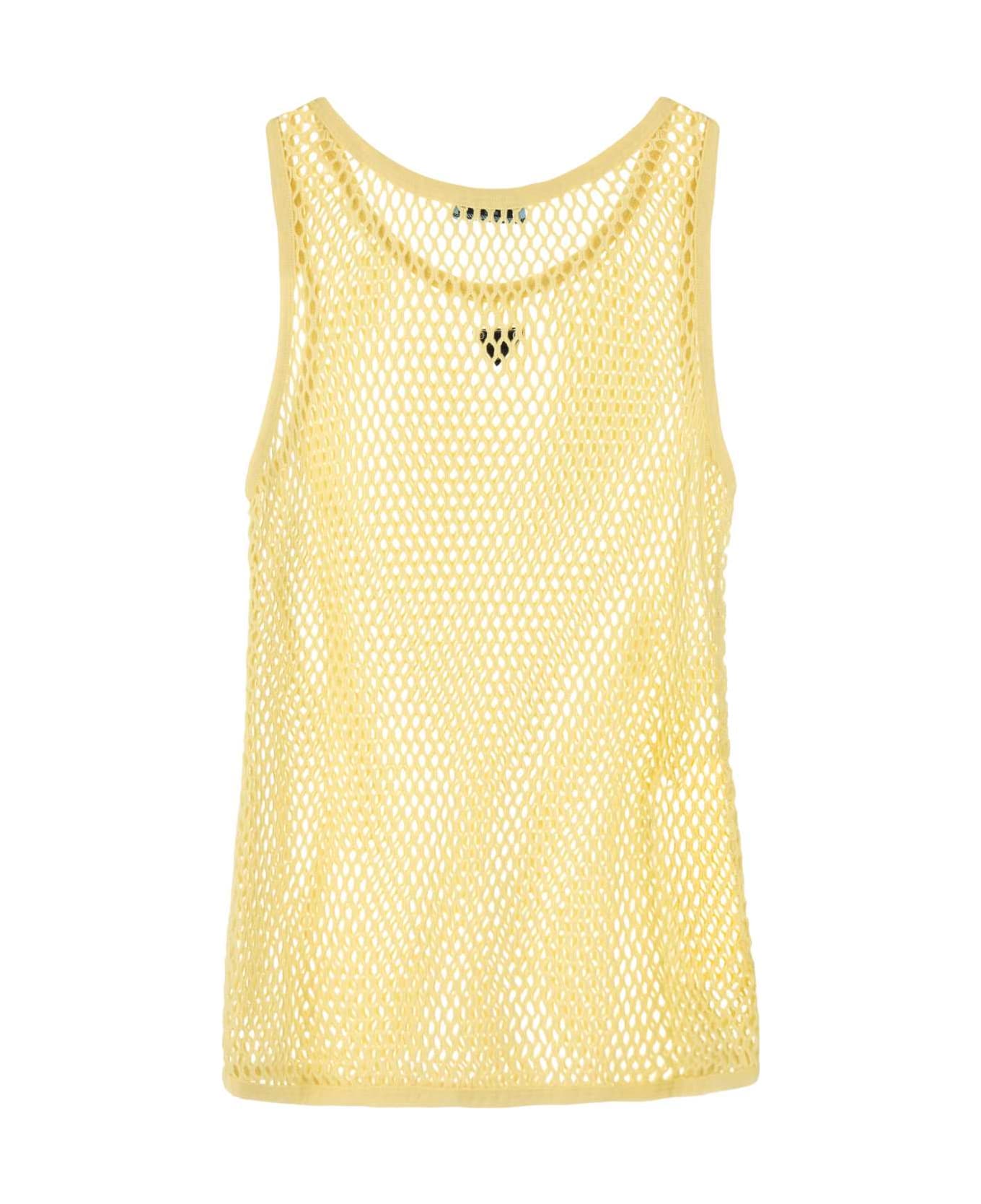 Prada Yellow Mesh Tank Top - CREMA