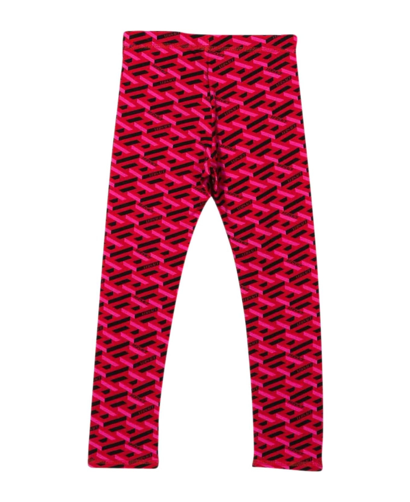 Versace Red Leggings Girl Kids - Rosso/fucsia