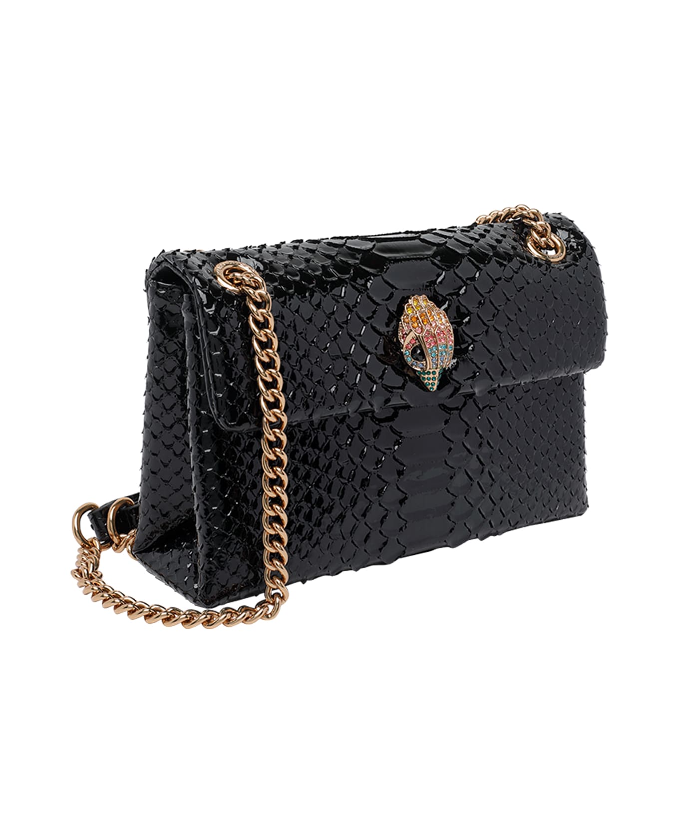 Kurt Geiger Kensington Medium Snake Crossbody Bag - Black ショルダーバッグ