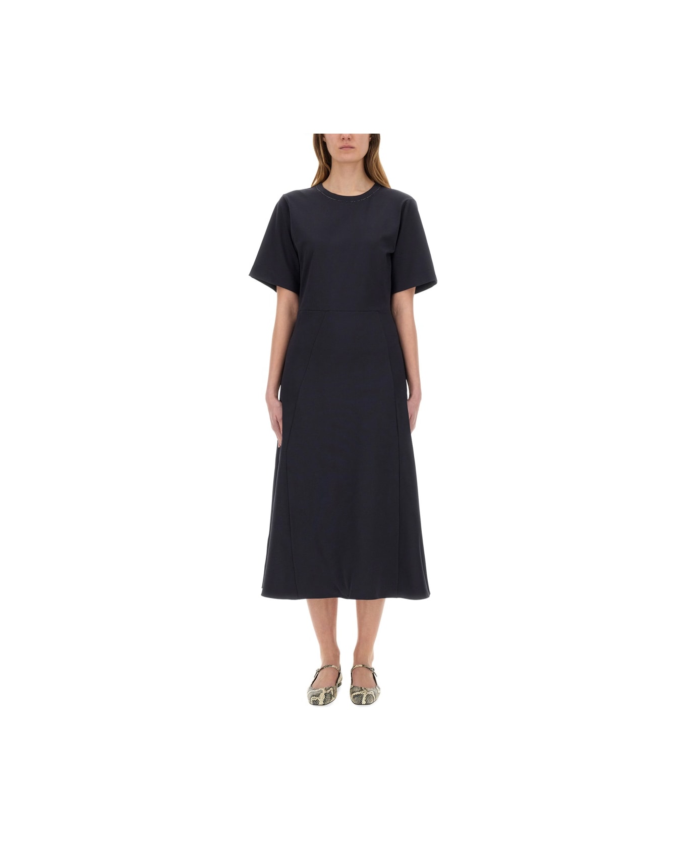 Fabiana Filippi Midi Dress With Lurex - BLUE