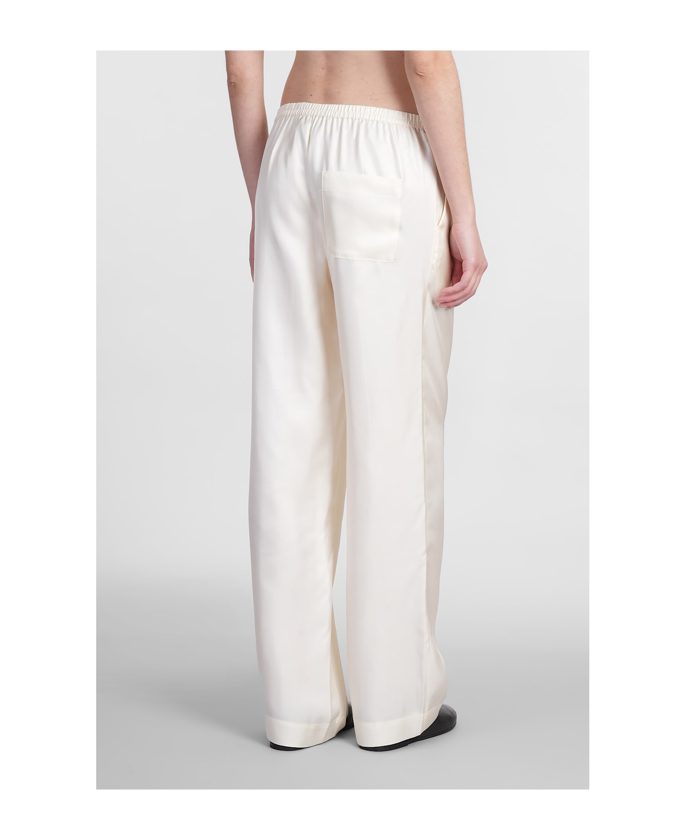 Loulou Studio Alera Pants In Beige Silk - beige