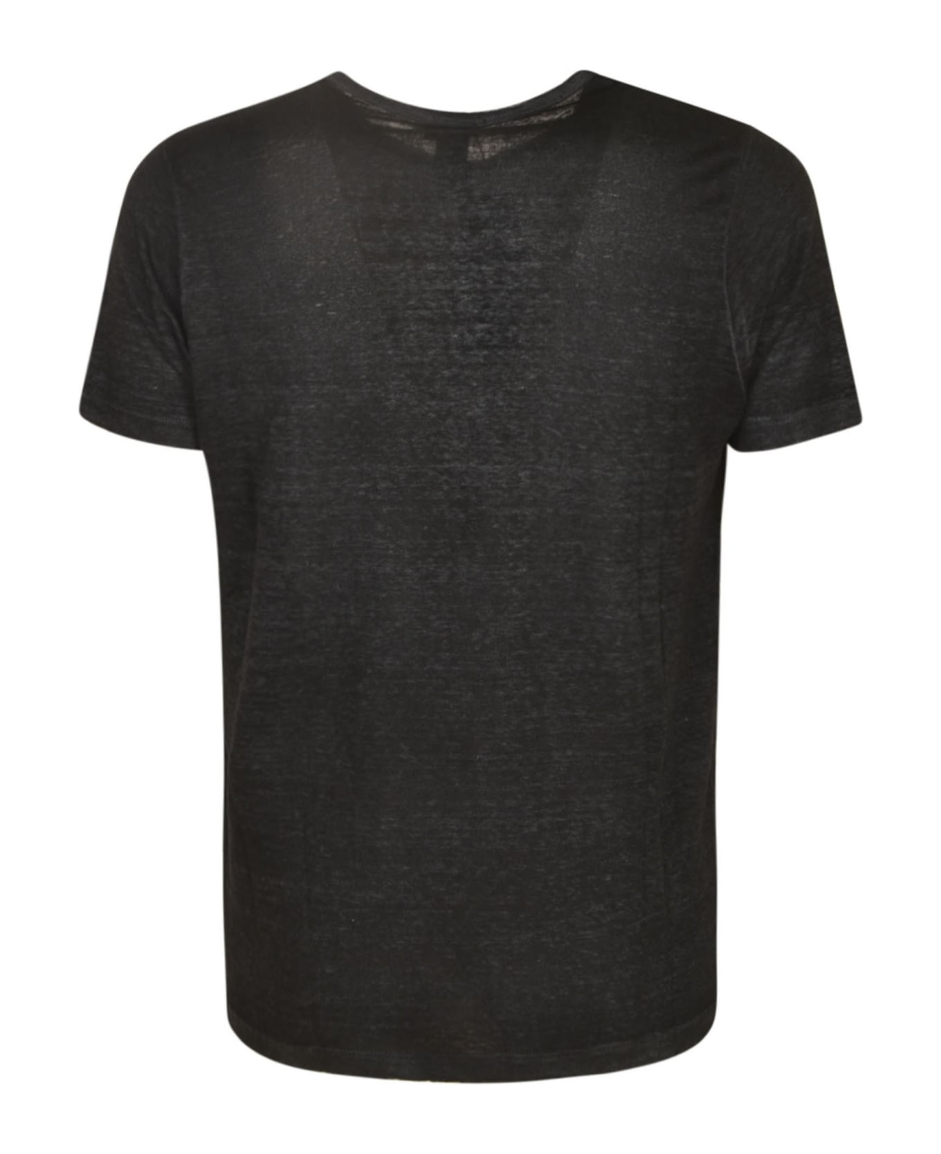 Avant Toi Round Neck Buttoned T-shirt - Black