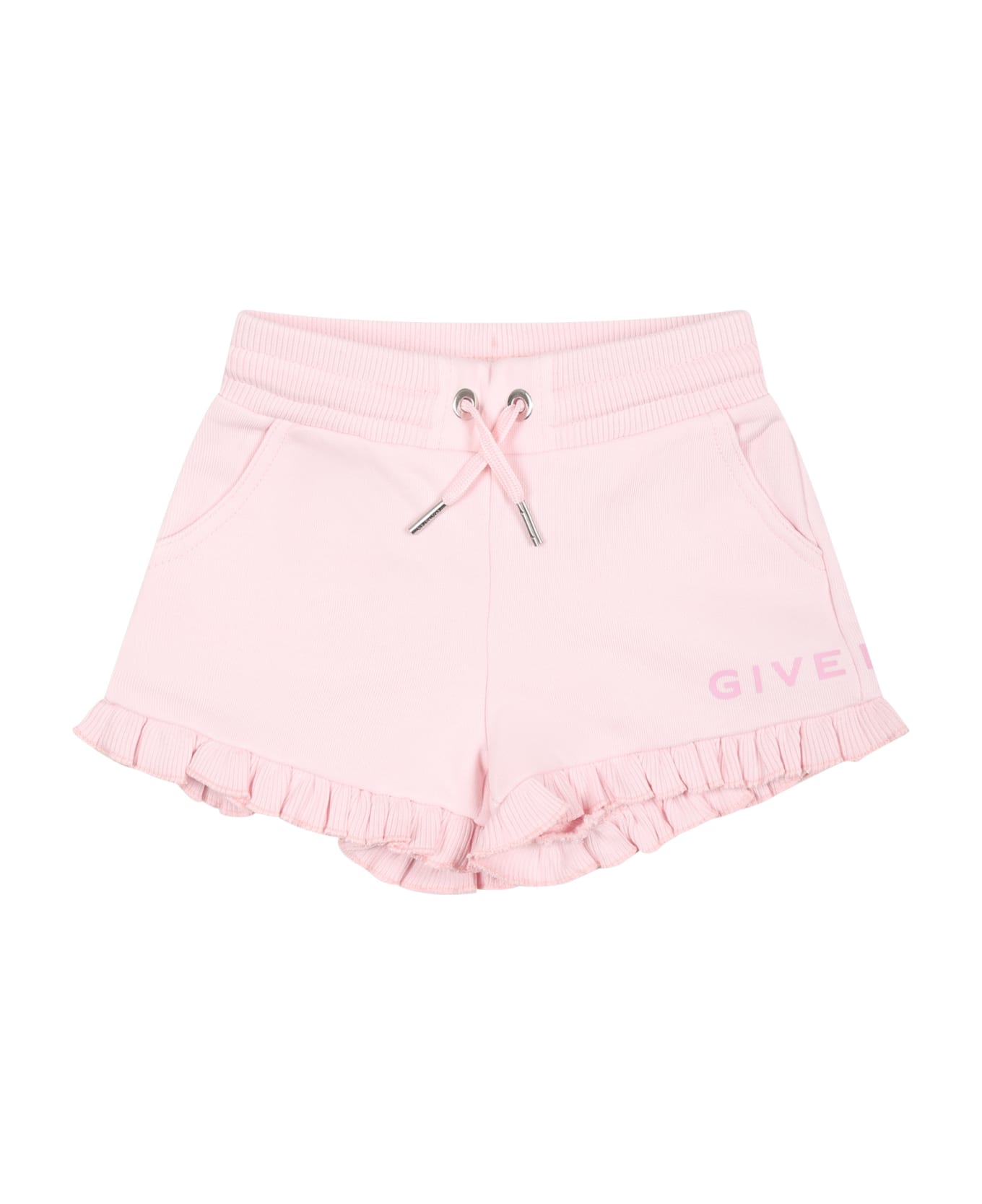 Givenchy Pink Sports Shorts For Baby Girl With Boys - Pink