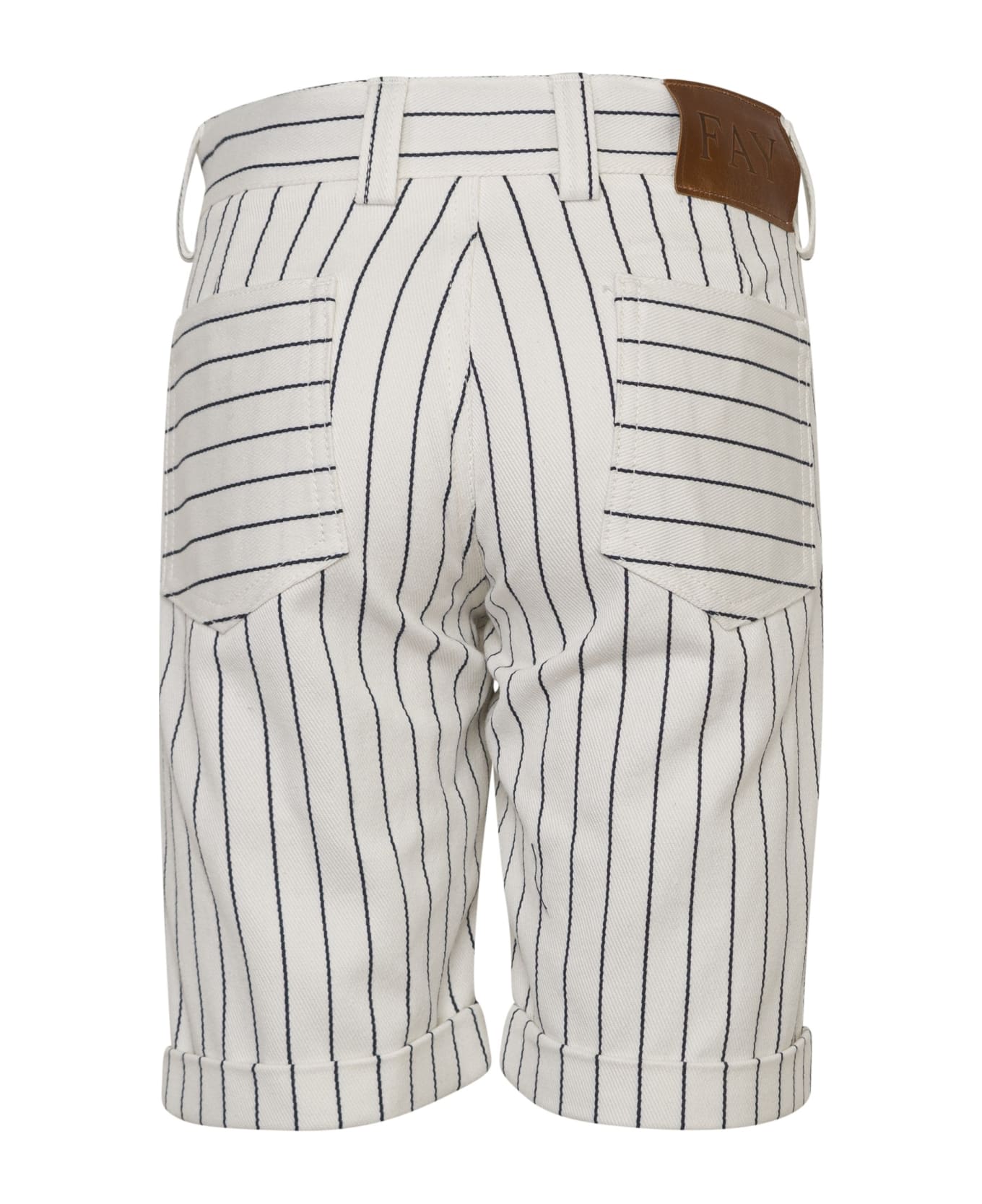 Fay Striped Shorts - Cream