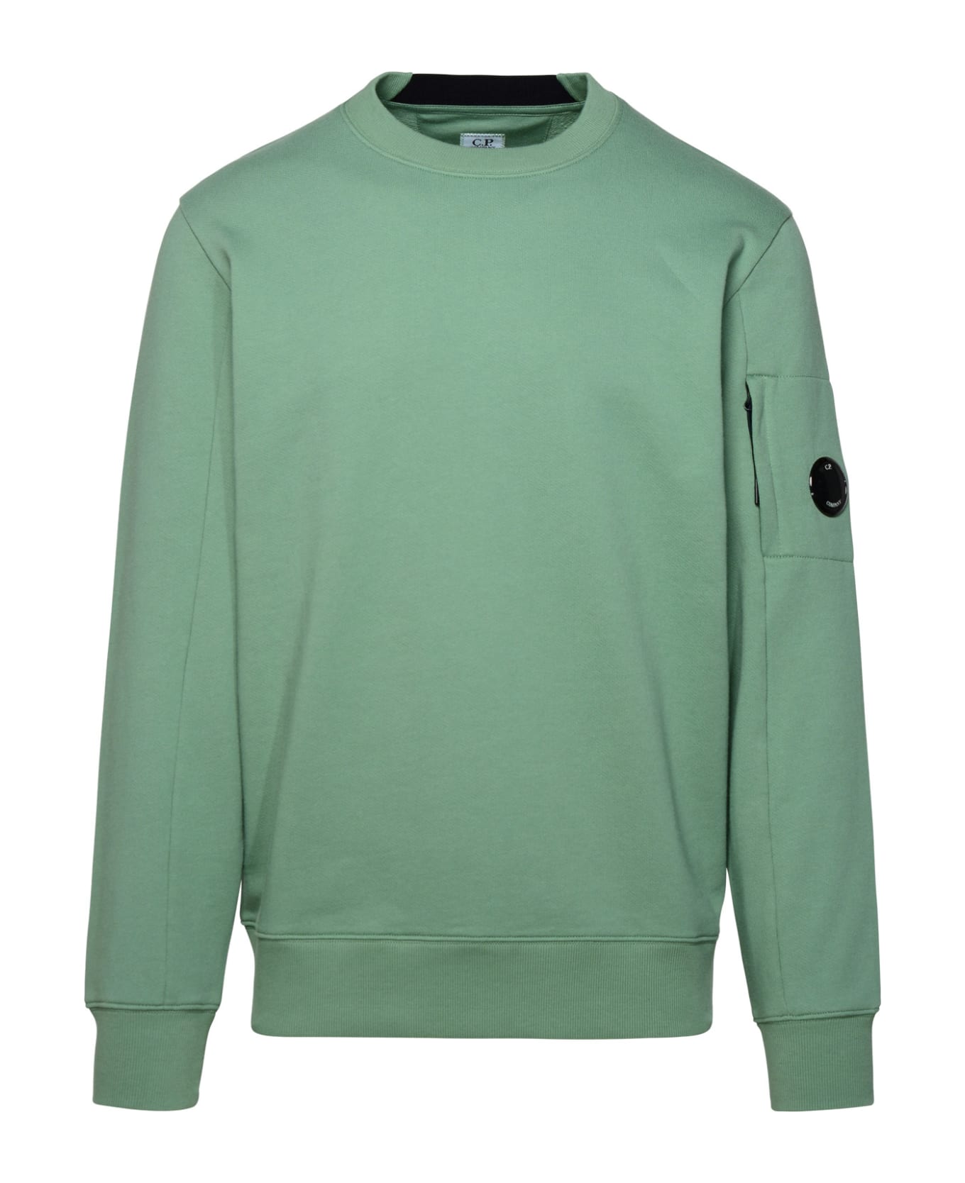 C.P. Company 'diagonal Raised Fleece' Green Cotton Sweatshirt - Verde salvia