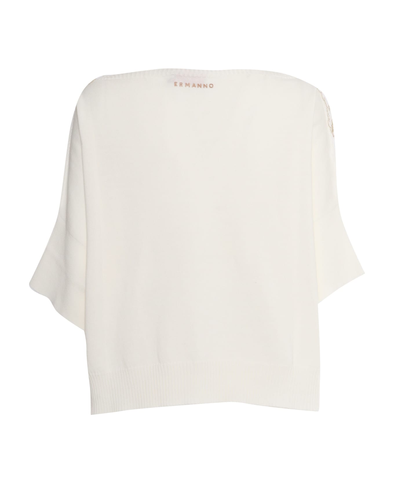 Ermanno Ermanno Scervino White Cropped Sweater - WHITE ニットウェア