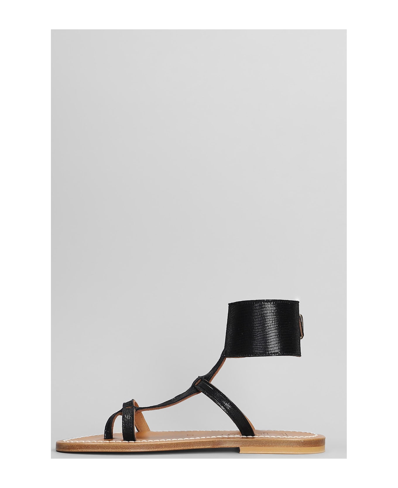 K.Jacques Caravelle F Flats In Black Leather - black
