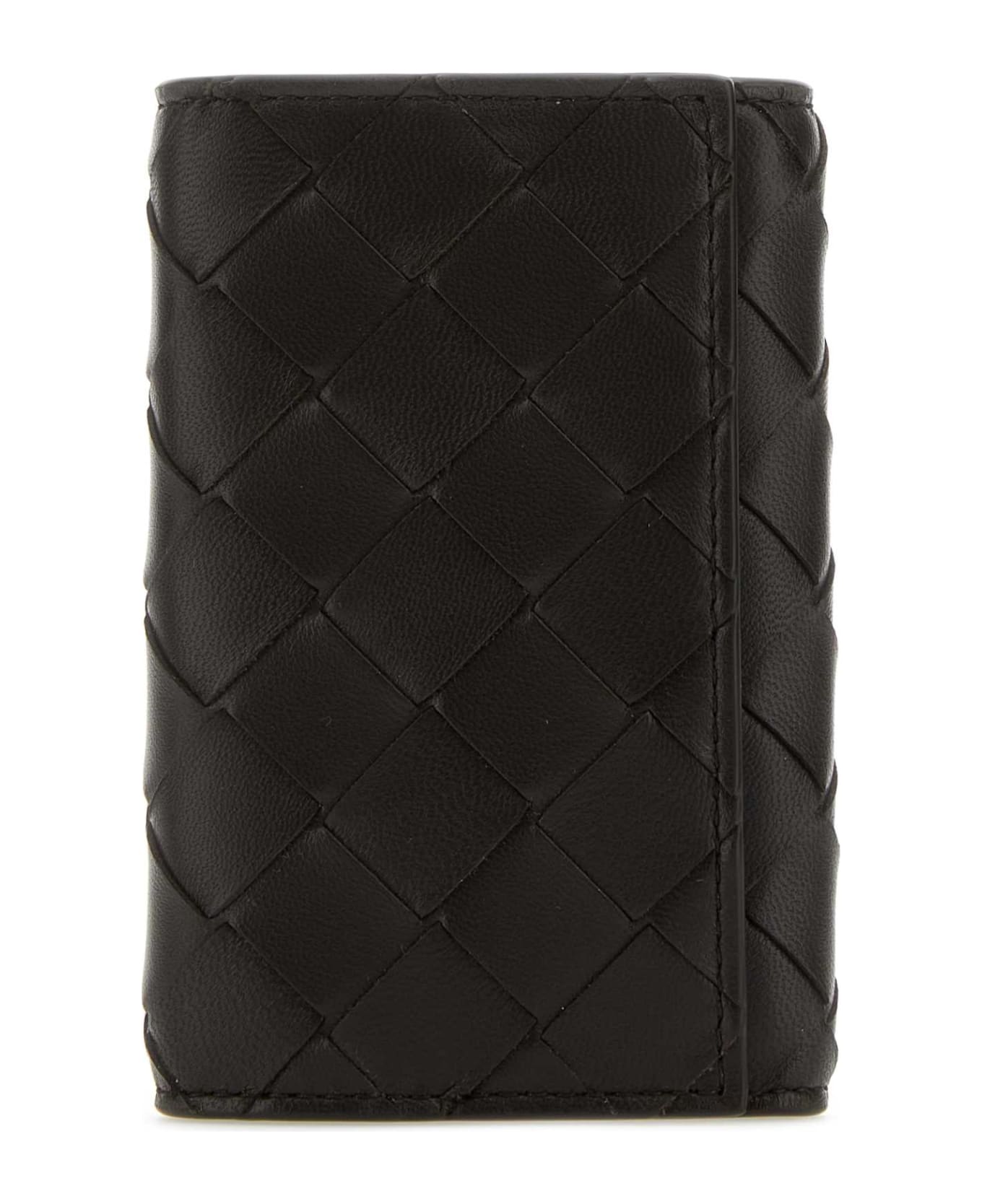 Bottega Veneta Dark Brown Nappa Leather Keyring Case - FONDANTGOLD