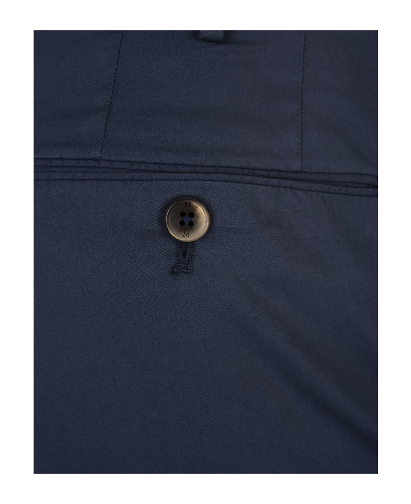 PT Torino Blue Stretch Cotton Classic Trousers - Blue