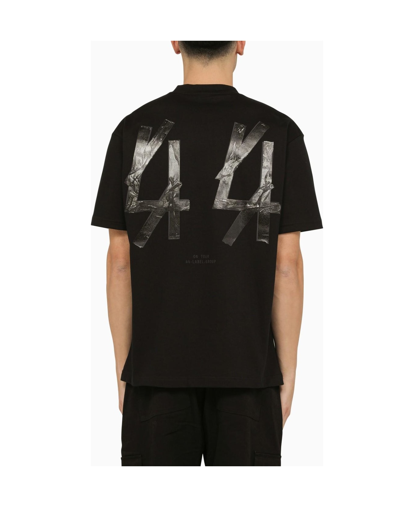 44 Label Group 44 Gaffer Print Black Crew-neck T-shirt - Black シャツ