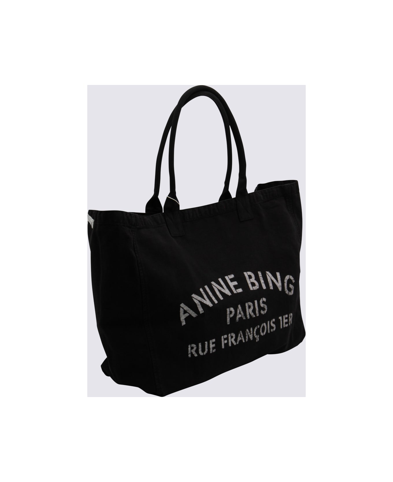 Anine Bing Black Cotton Totes - Black