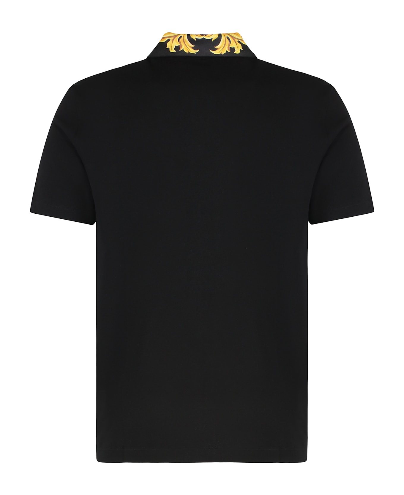 Versace Cotton Piqué Polo Shirt - black