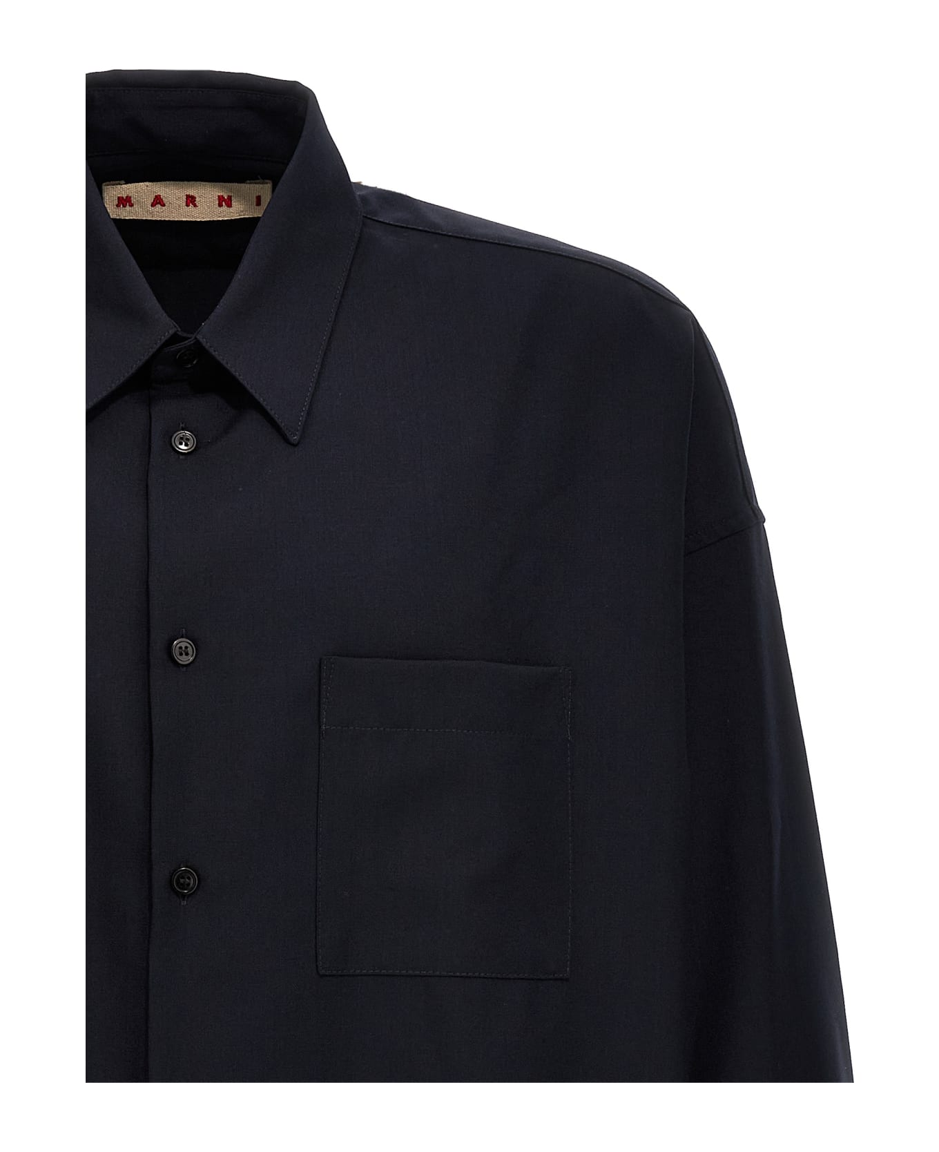 Marni Cool Wool Shirt - Blu black