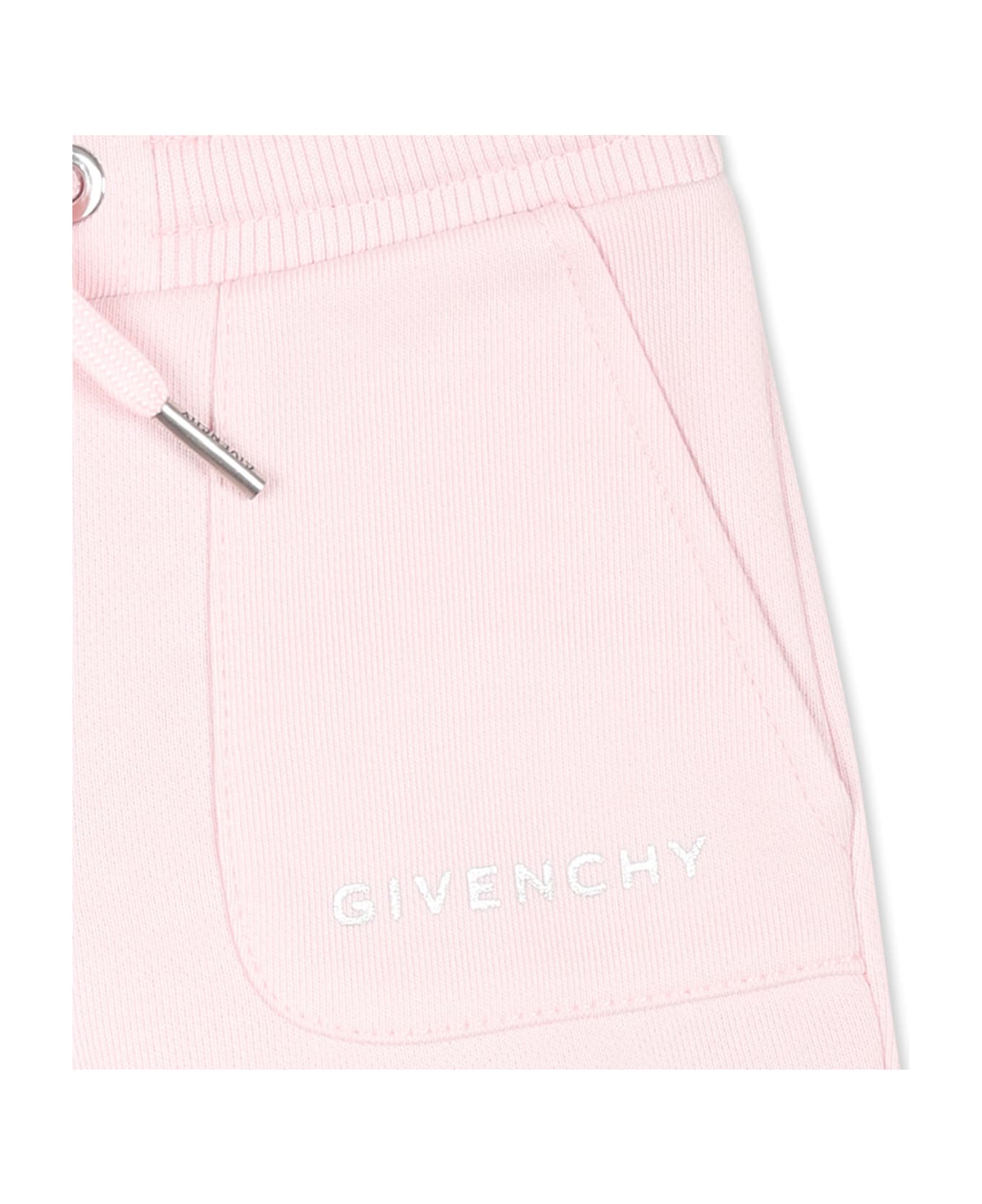 Givenchy Pink Trousers For Baby Girl With Logo And Iconic 4g Motif - Pink