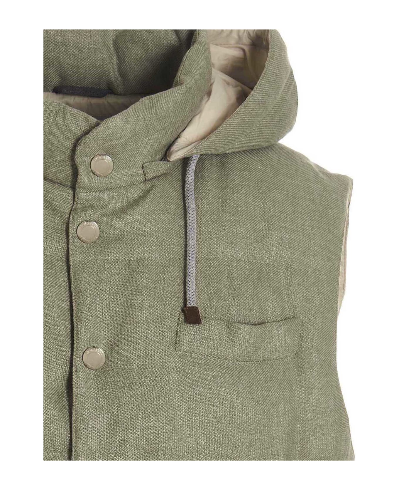 Brunello Cucinelli Hooded Vest - Green