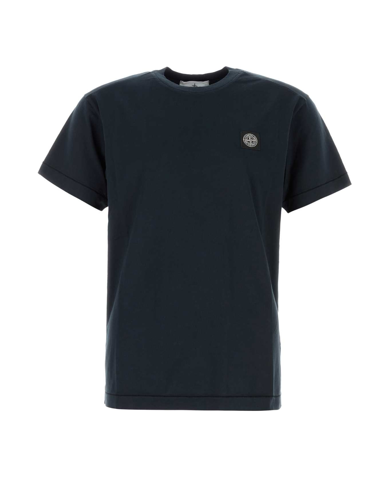 Stone Island Dark Blue Cotton T-shirt - NAVYBLUE