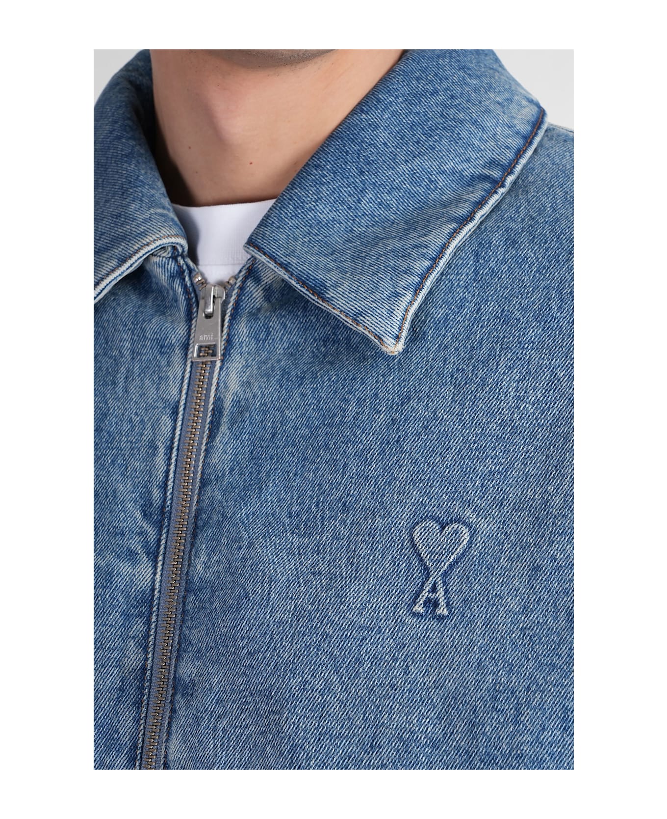 Ami Alexandre Mattiussi Denim Jackets In Blue Cotton - blue