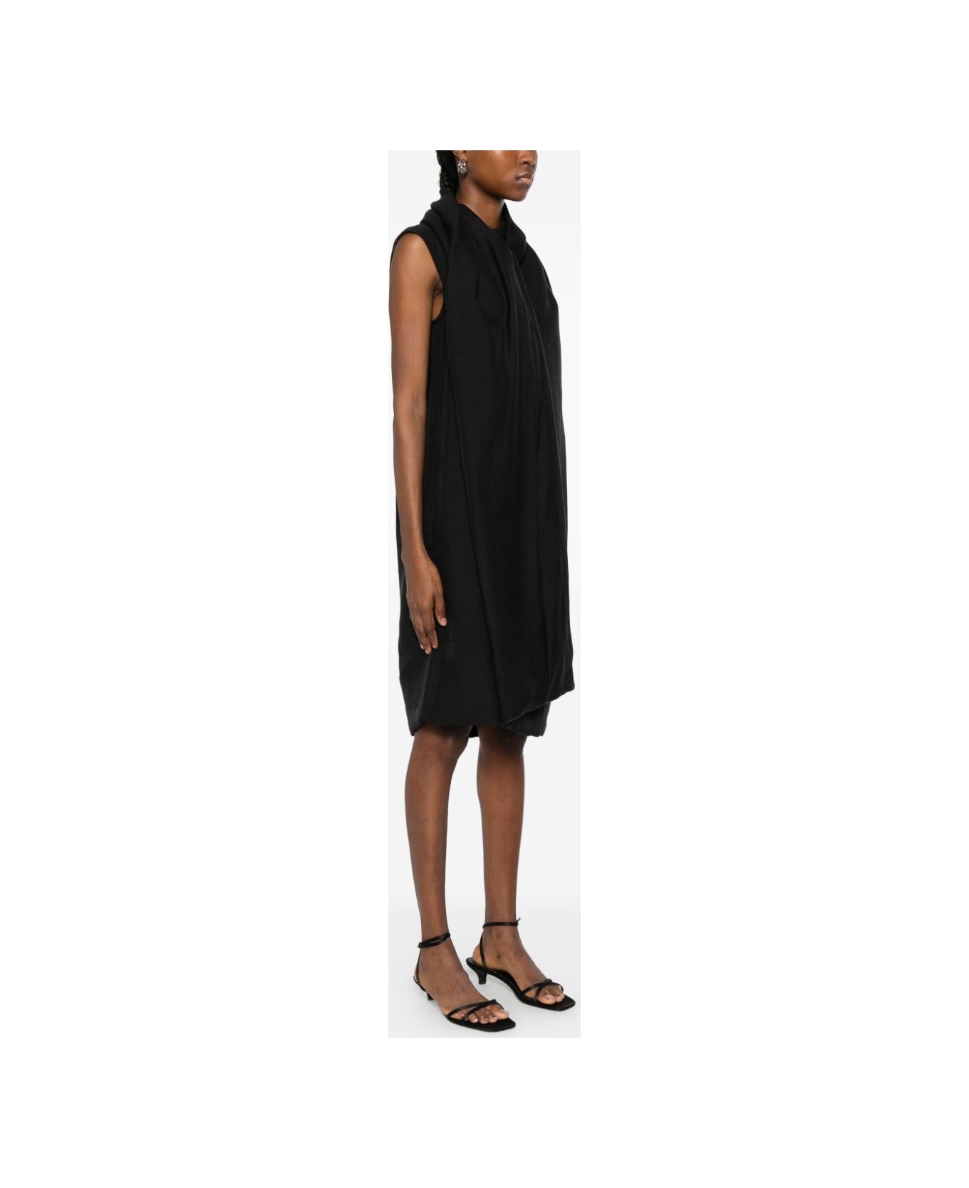 Totême Scarf Midi Dress - BLACK