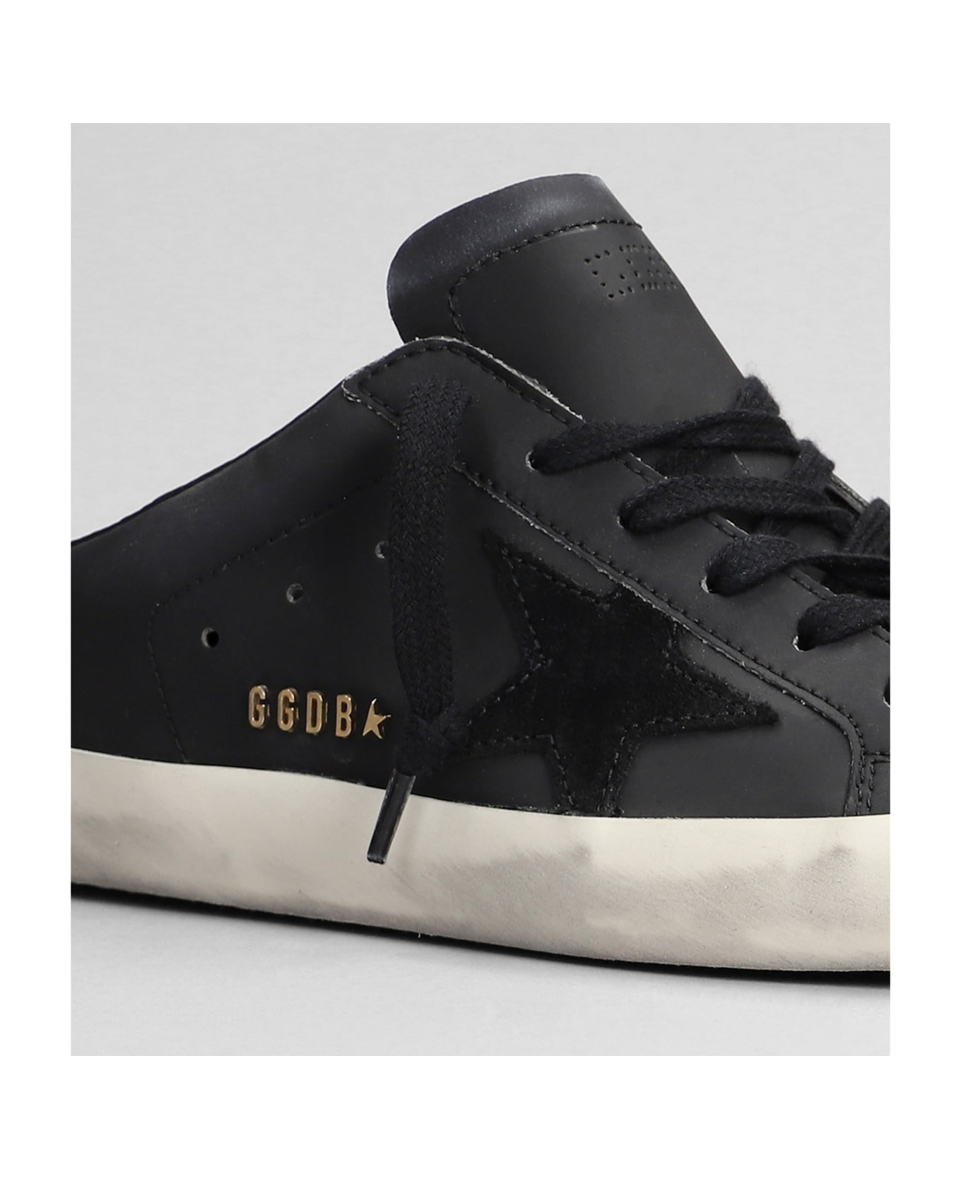 Golden Goose Superstar Sneakers In Black Leather - black