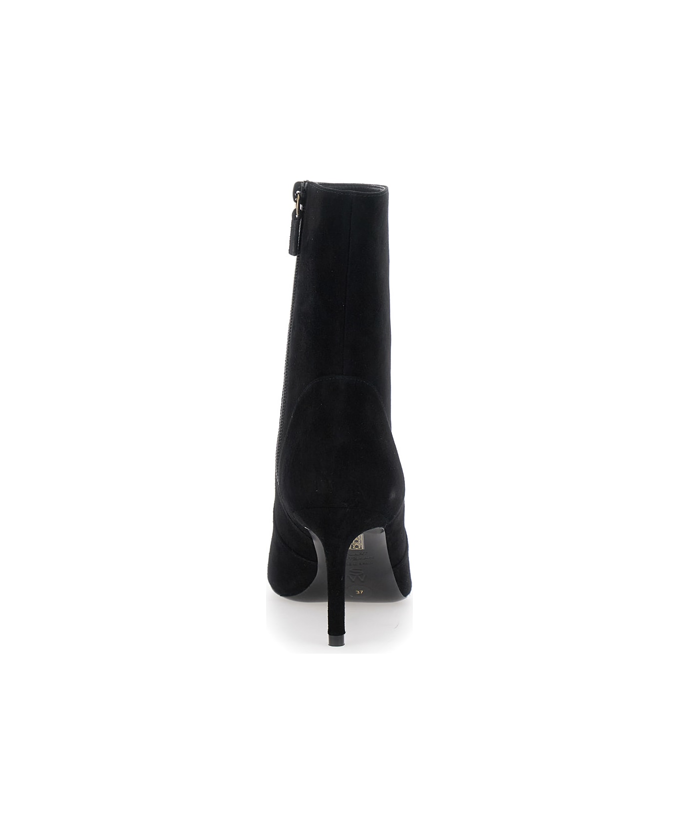 Stuart Weitzman Black Ankle Boots With Stiletto Heel And Zip Closure On The Side In Suede Woman - Black