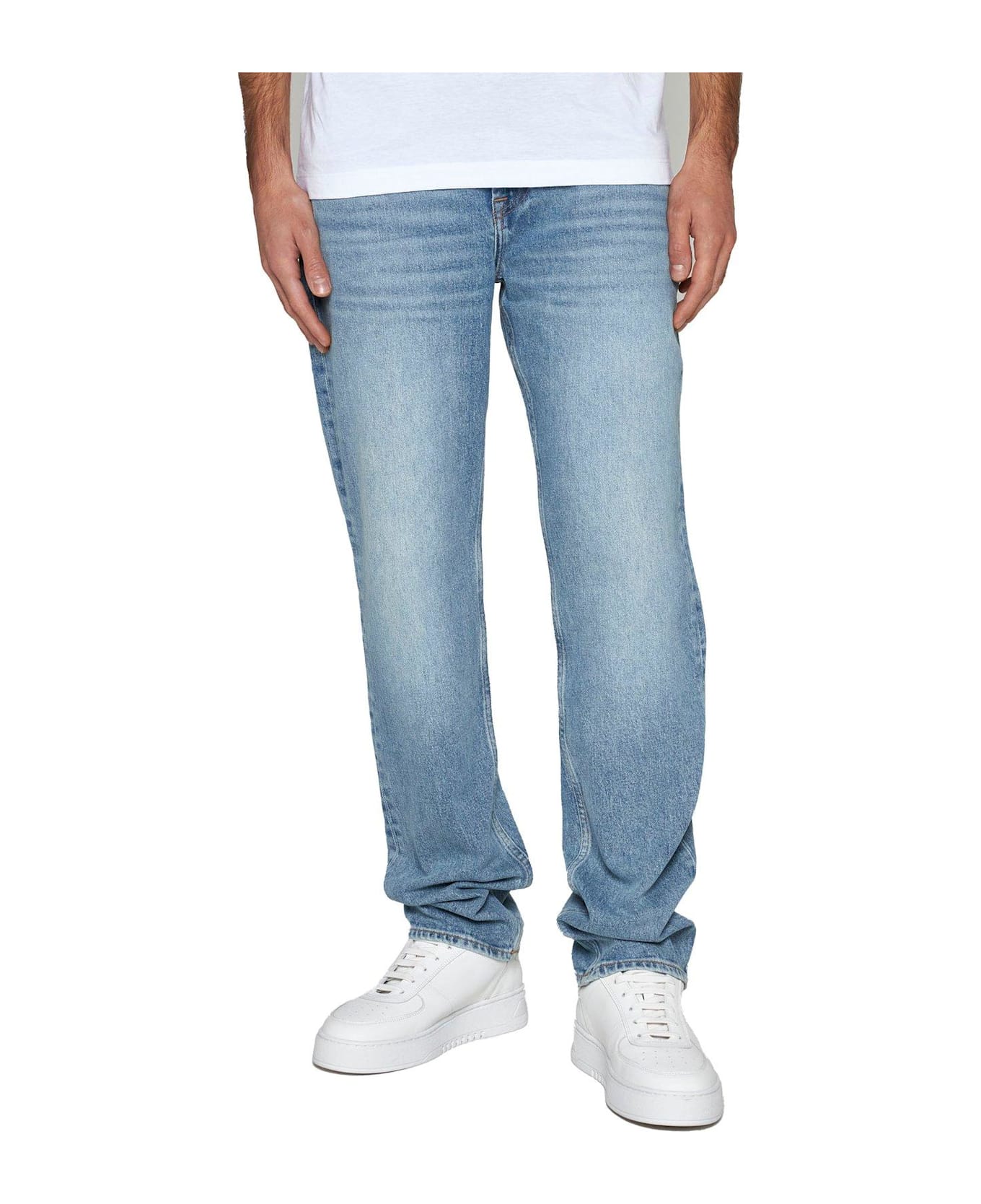 7 For All Mankind The Straight Waterfall Mid-rise Jeans - WATERFALL