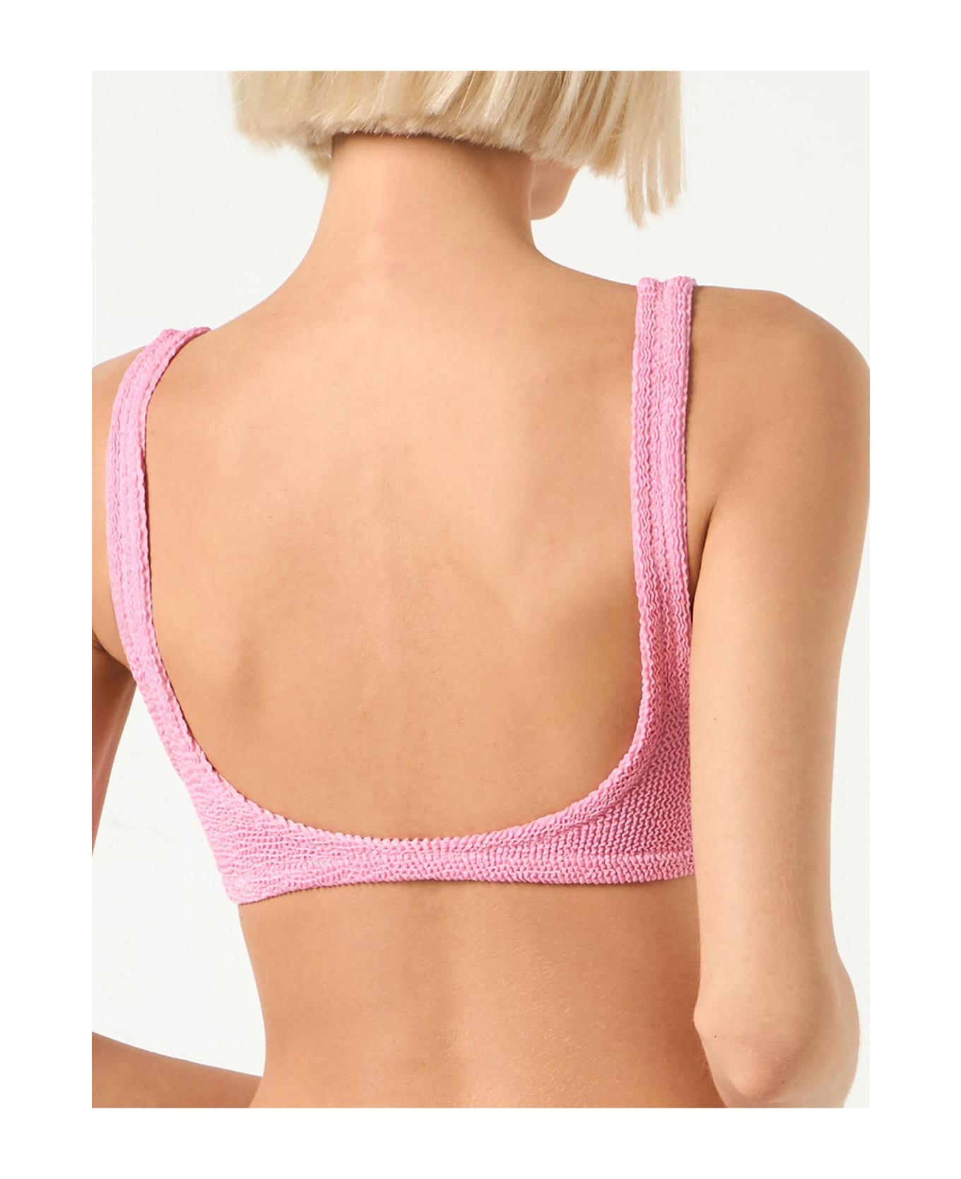 MC2 Saint Barth Woman Pink Crinkle Bralette Top Swimsuit - PINK
