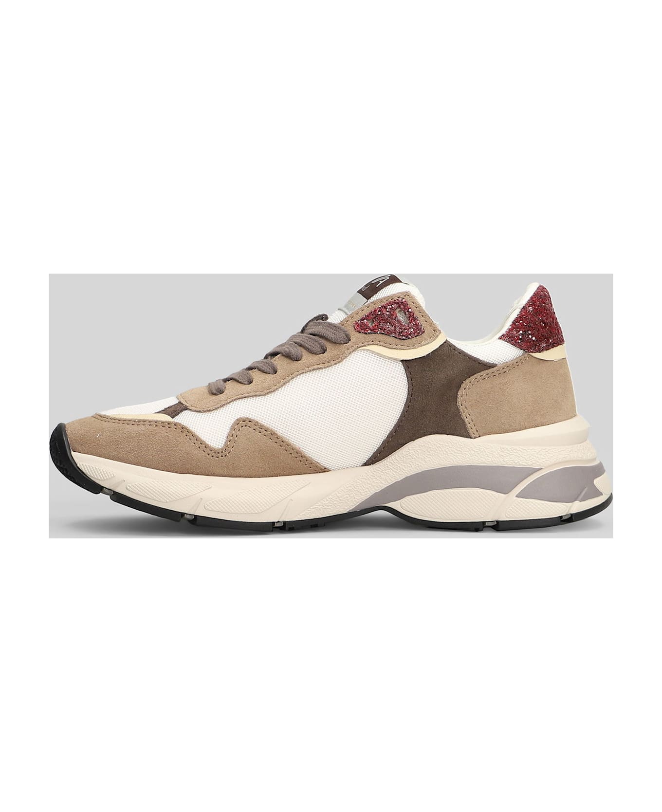 AMA-BRAND Sneakers In Beige Suede And Fabric - beige