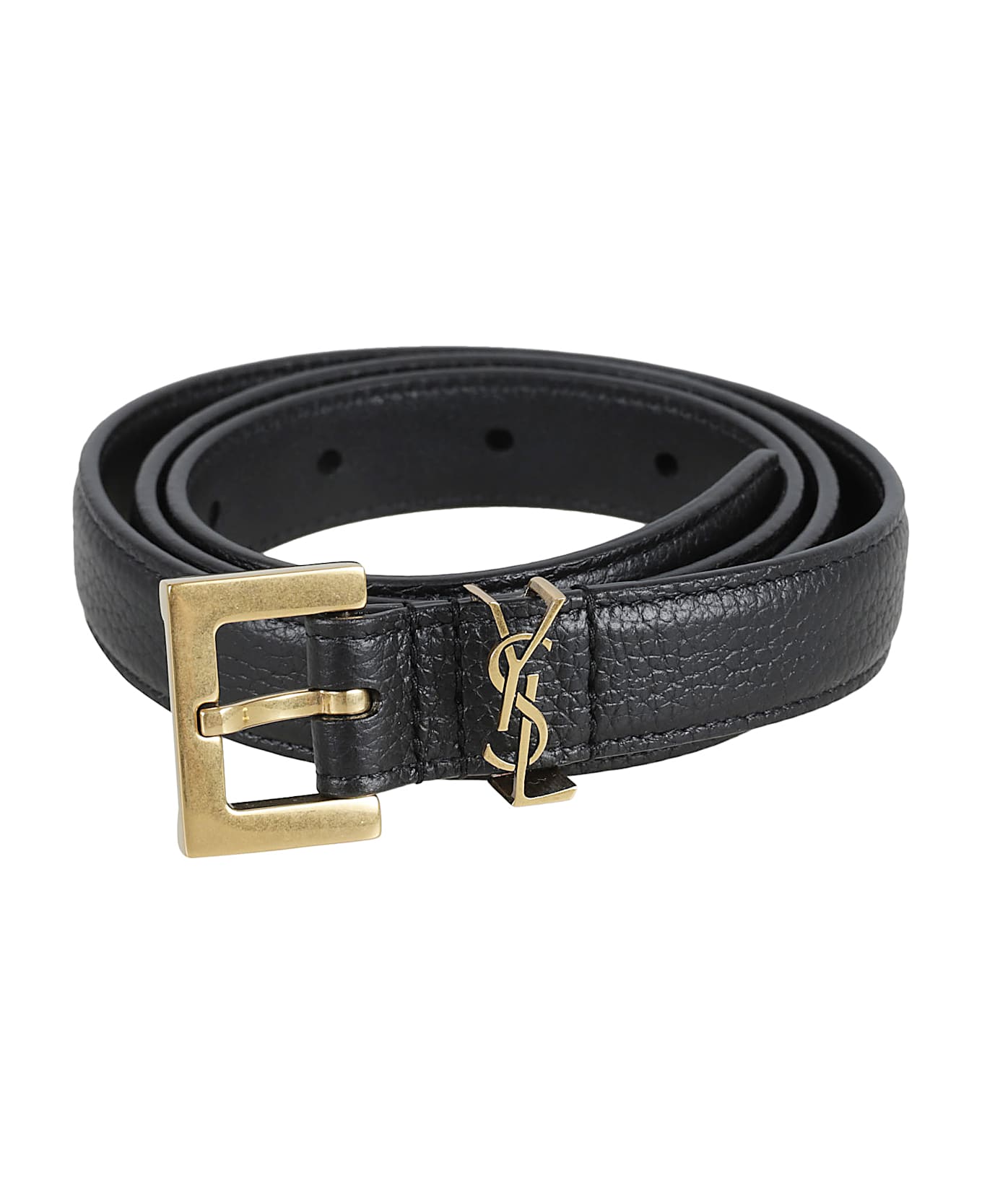 Saint Laurent Ysl Logo Belt - Black