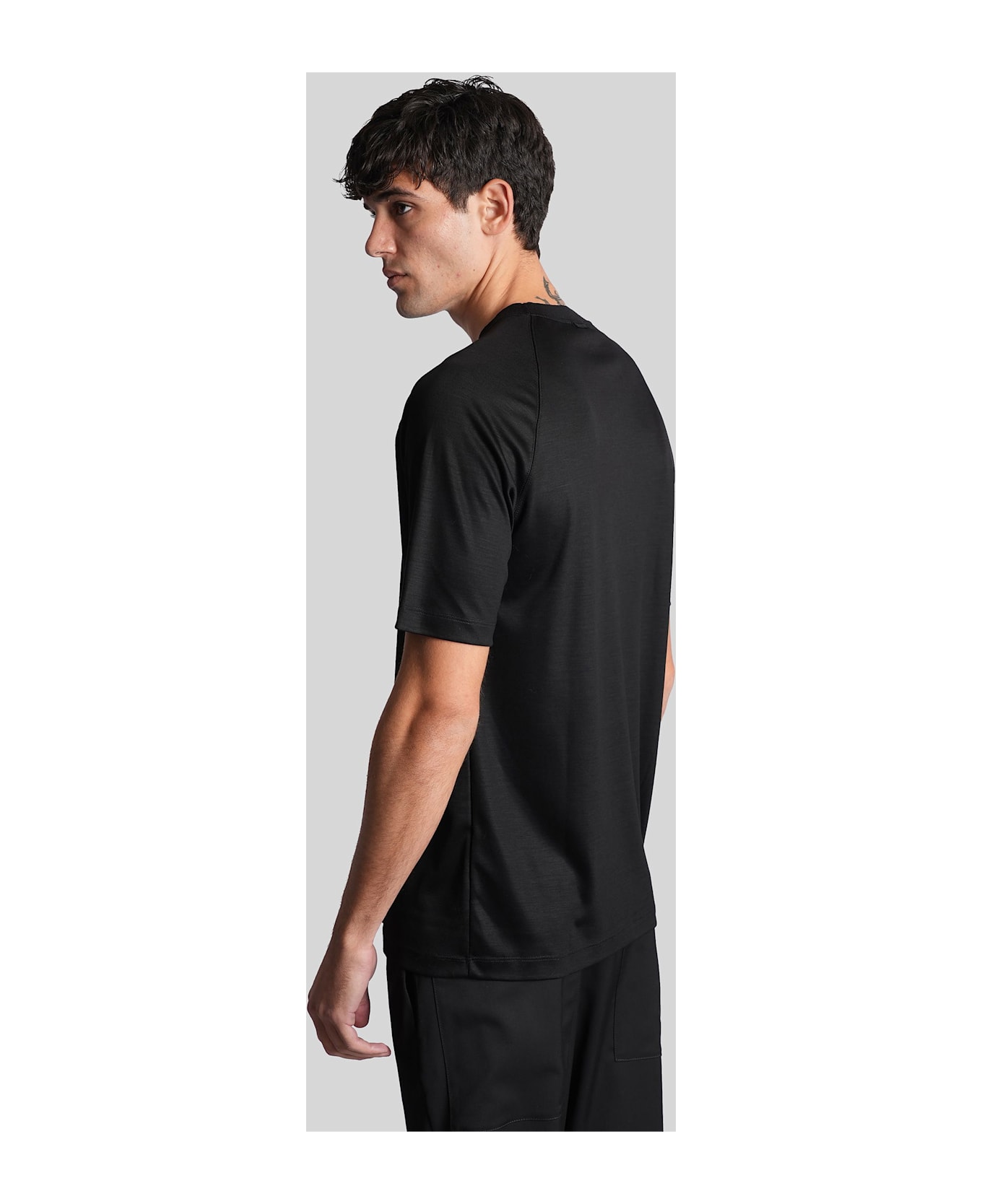 Zegna T-shirt In Black Wool - black