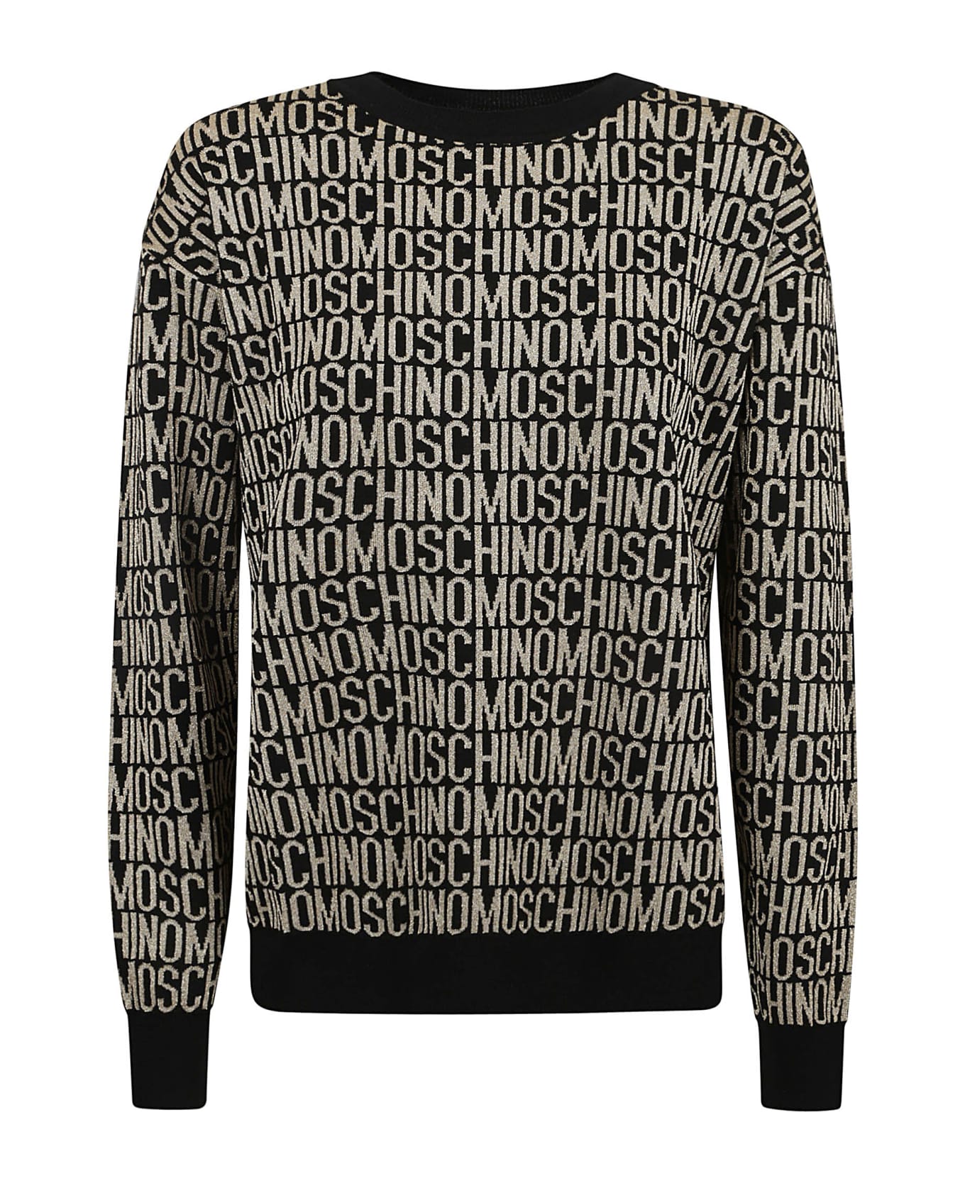 Moschino Logo Knit Monogram Sweater - Gold