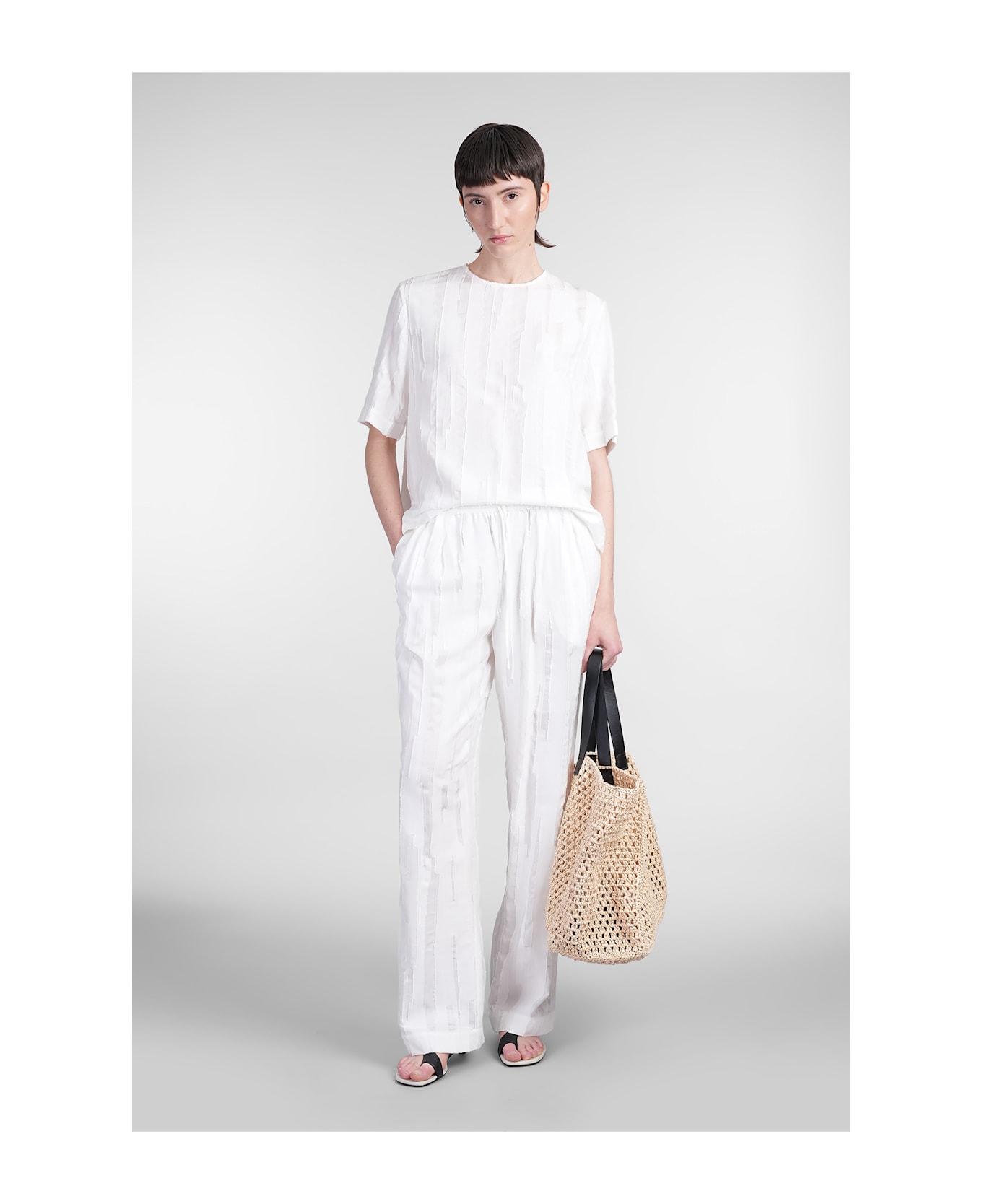 Loulou Studio Toba Blouse In White Silk - white