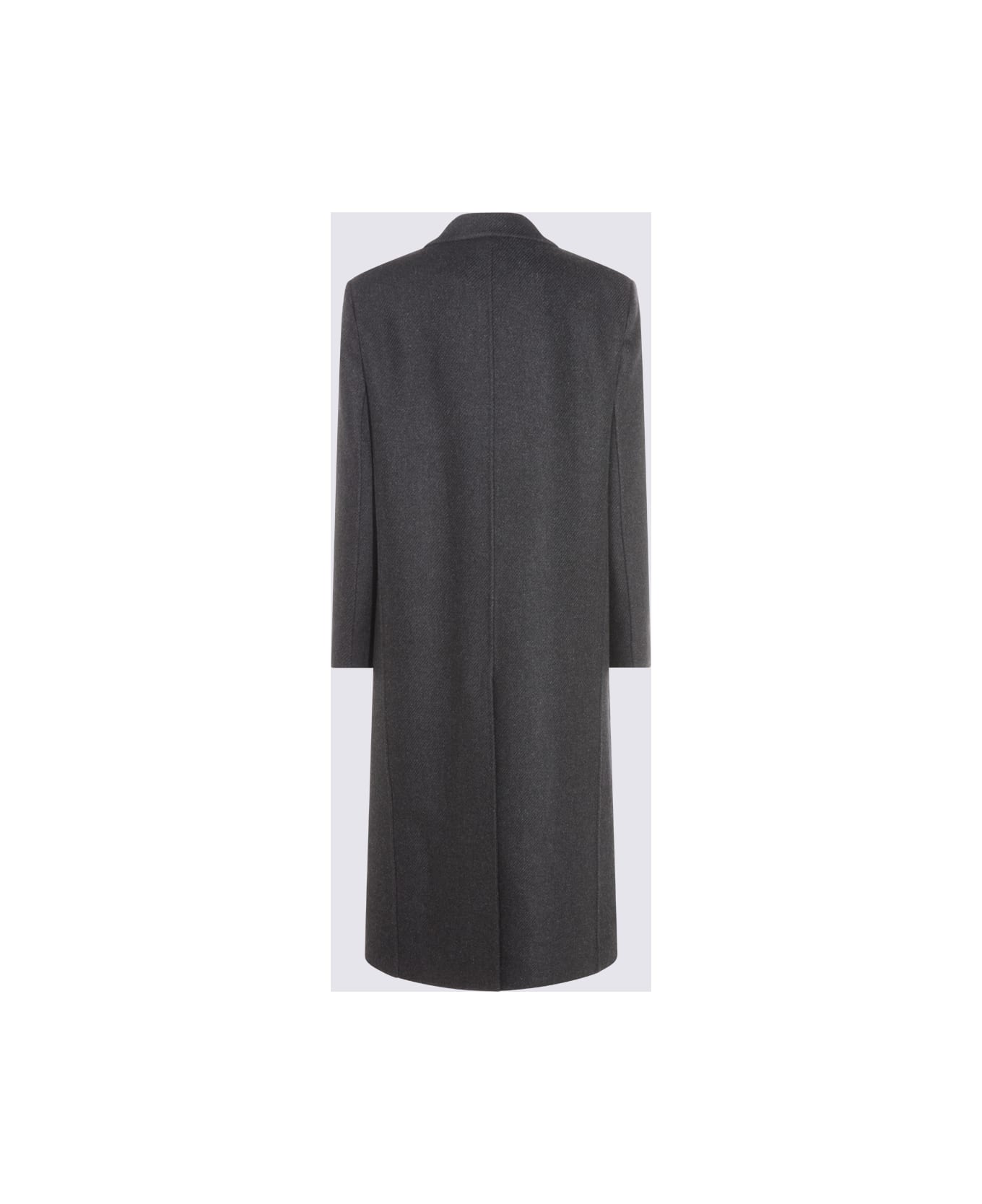 The Row Black Wool Coat - DARK CHARCOAL