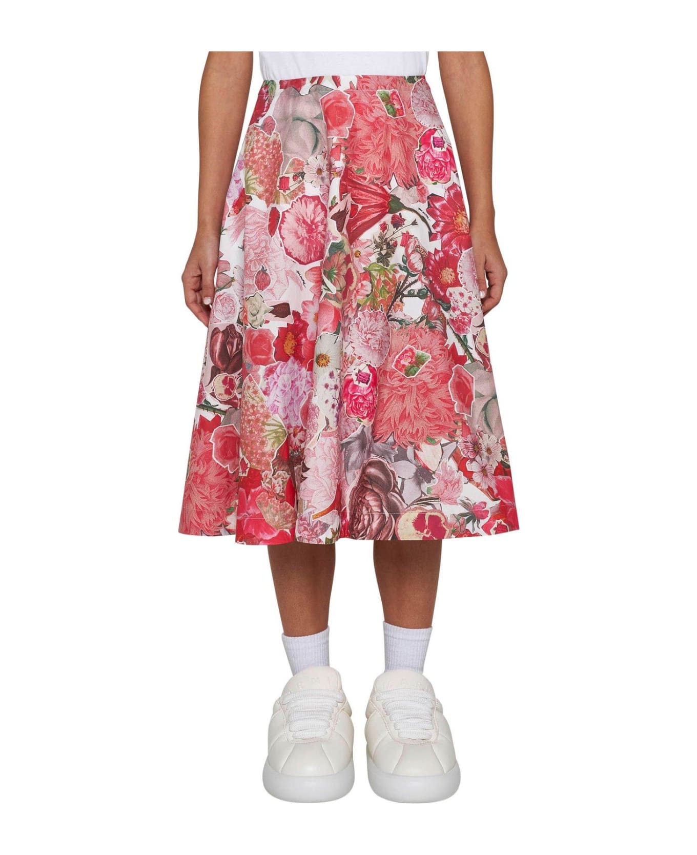 Marni Allover Floral Printed Midi Skirt - MultiColour