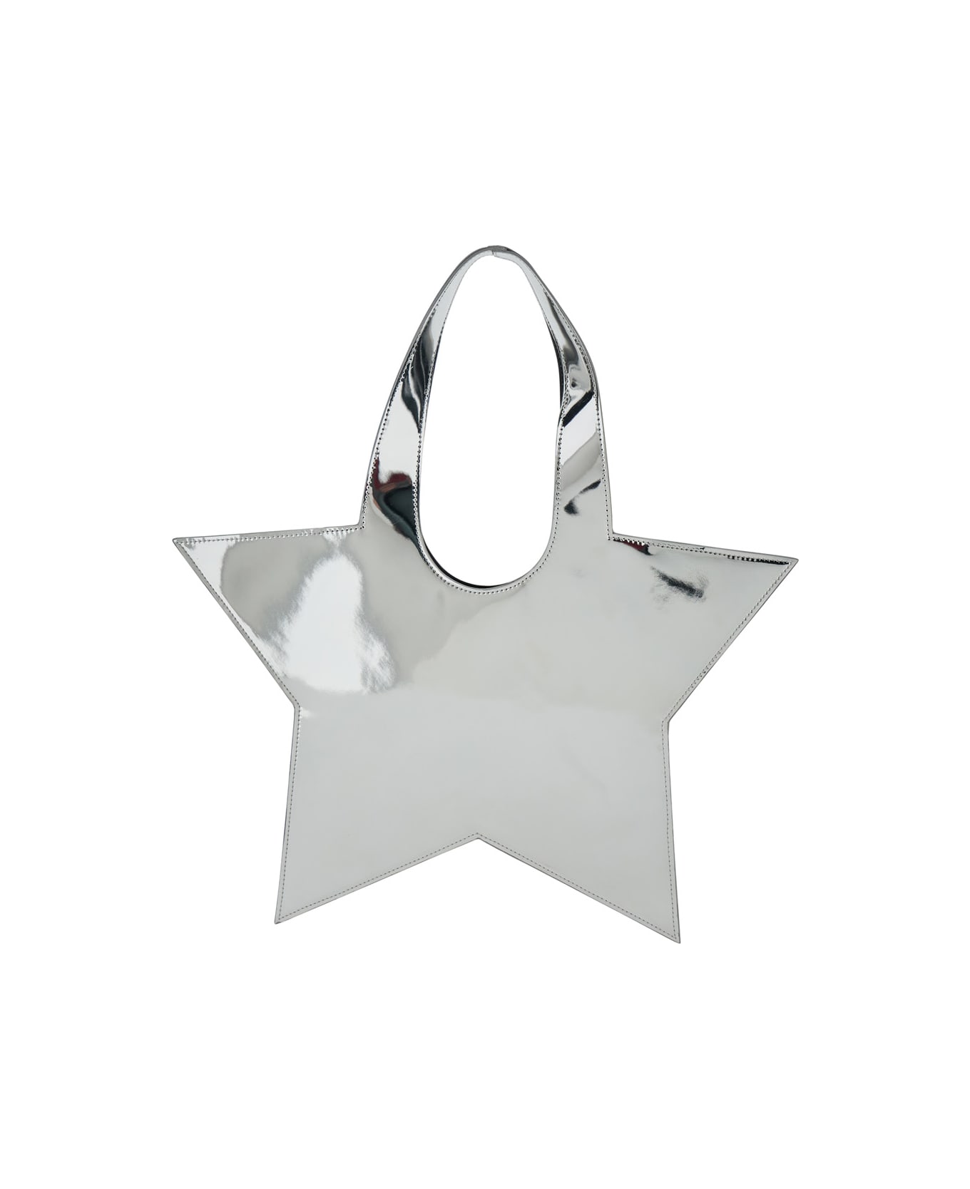 Coperni 
star
 Metallic Mini Handbag With Embossed Logo Lettering On The Front And Mirrored Effect In Leather Woman - Metallic