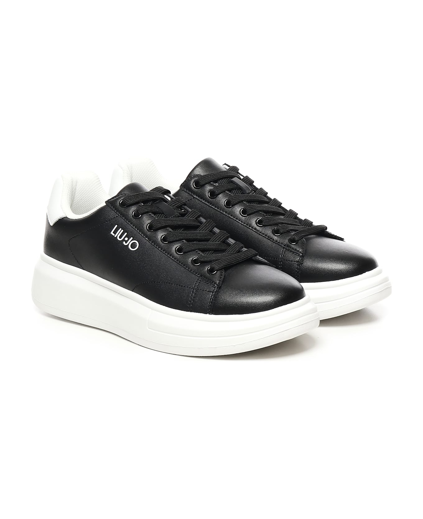 Liu-Jo Leather Platform Sneakers - Black