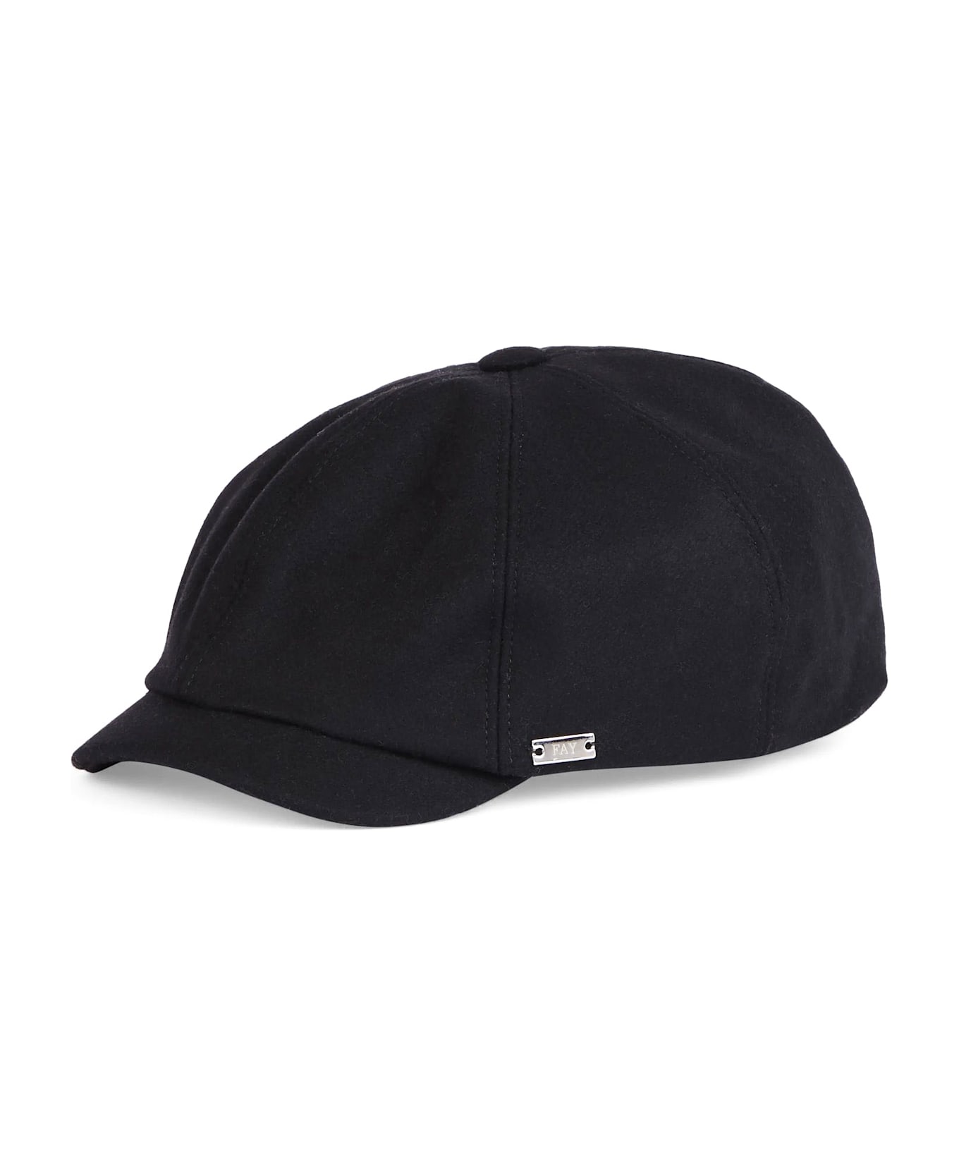 Fay Beret In Wool Blend Fabric - Black