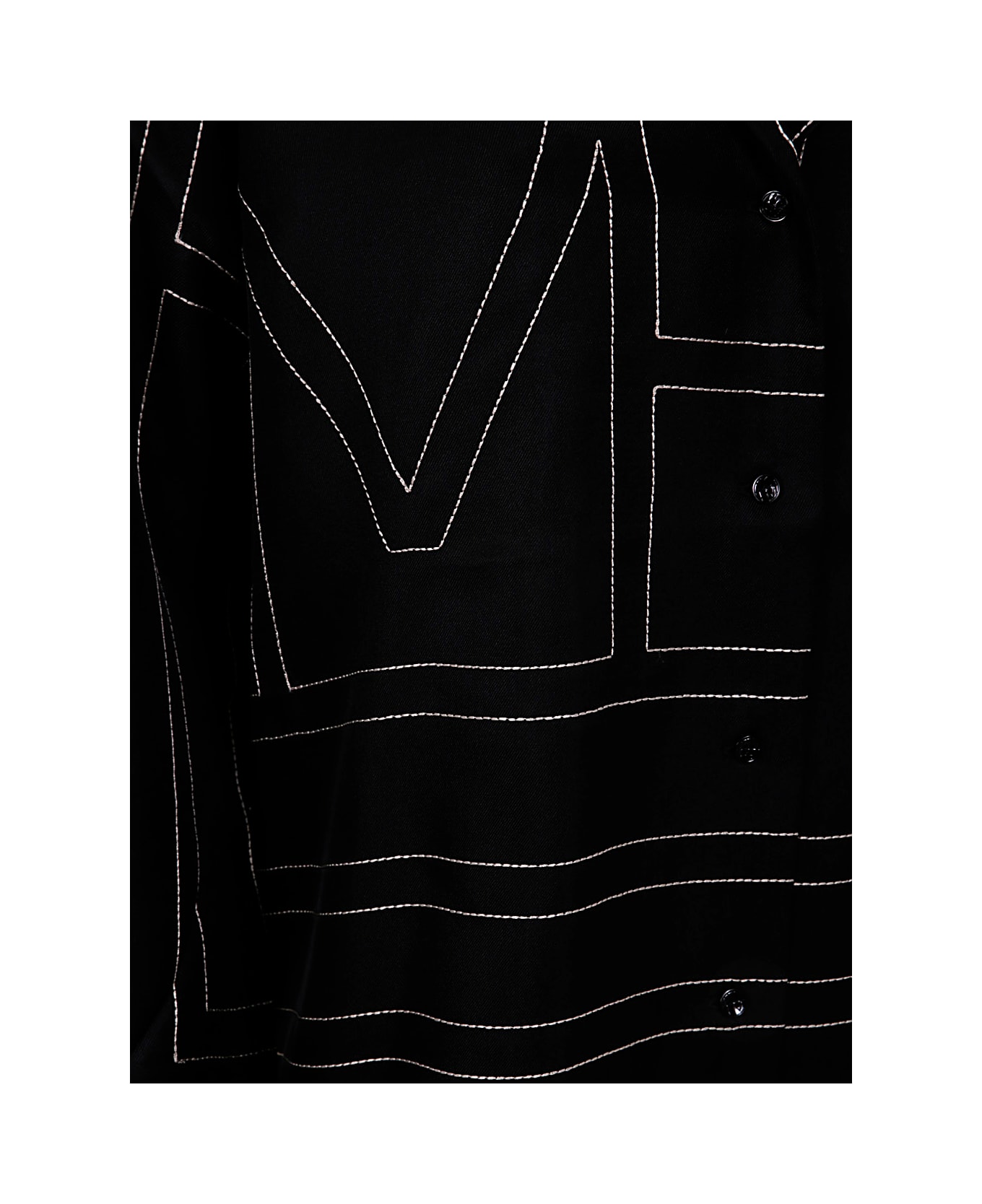 Totême Monogram Silk Pj Top - Black Monogram